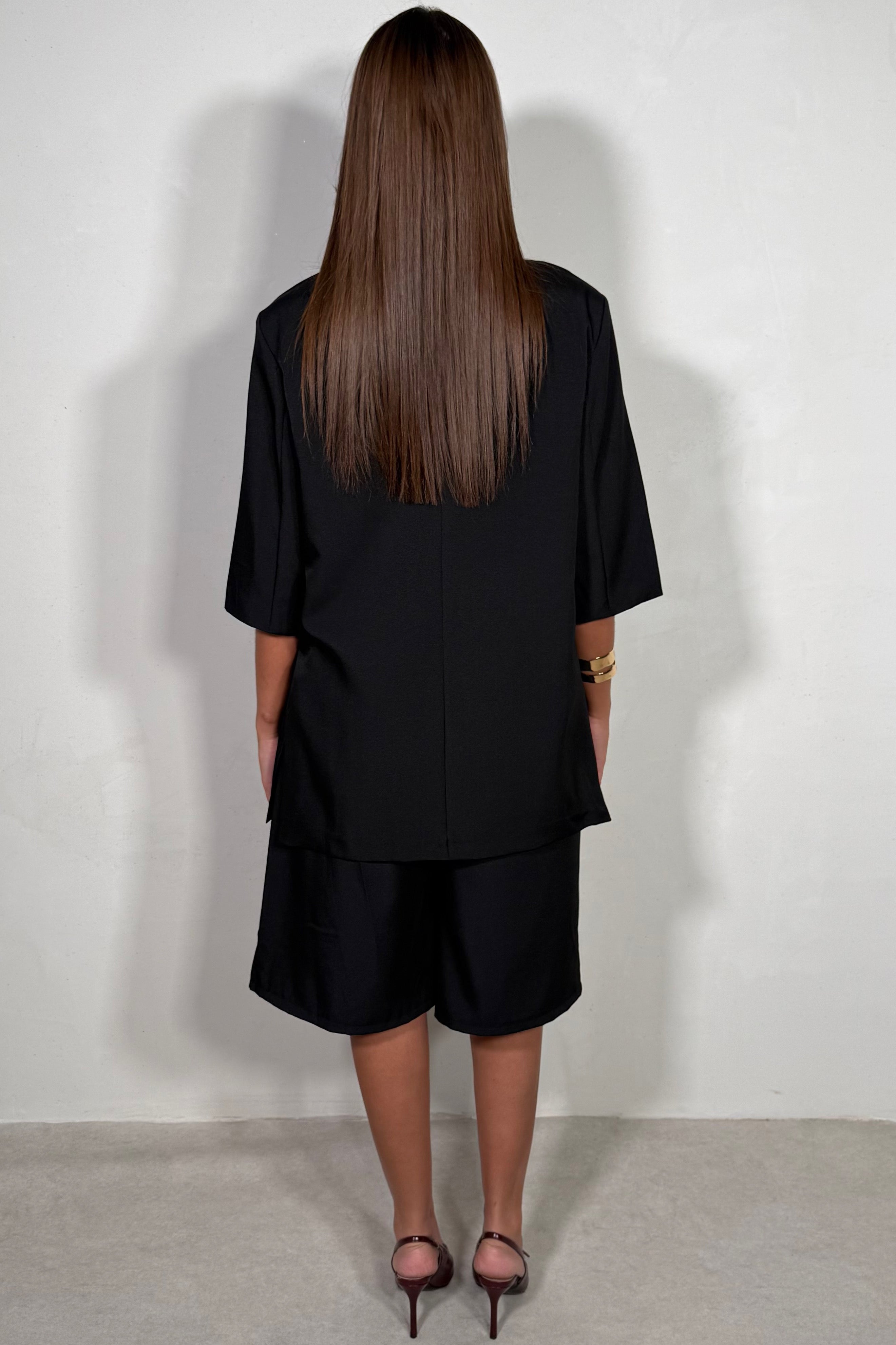 Ensemble Tailleur Bermuda & Blazer Croisé Manches Courtes