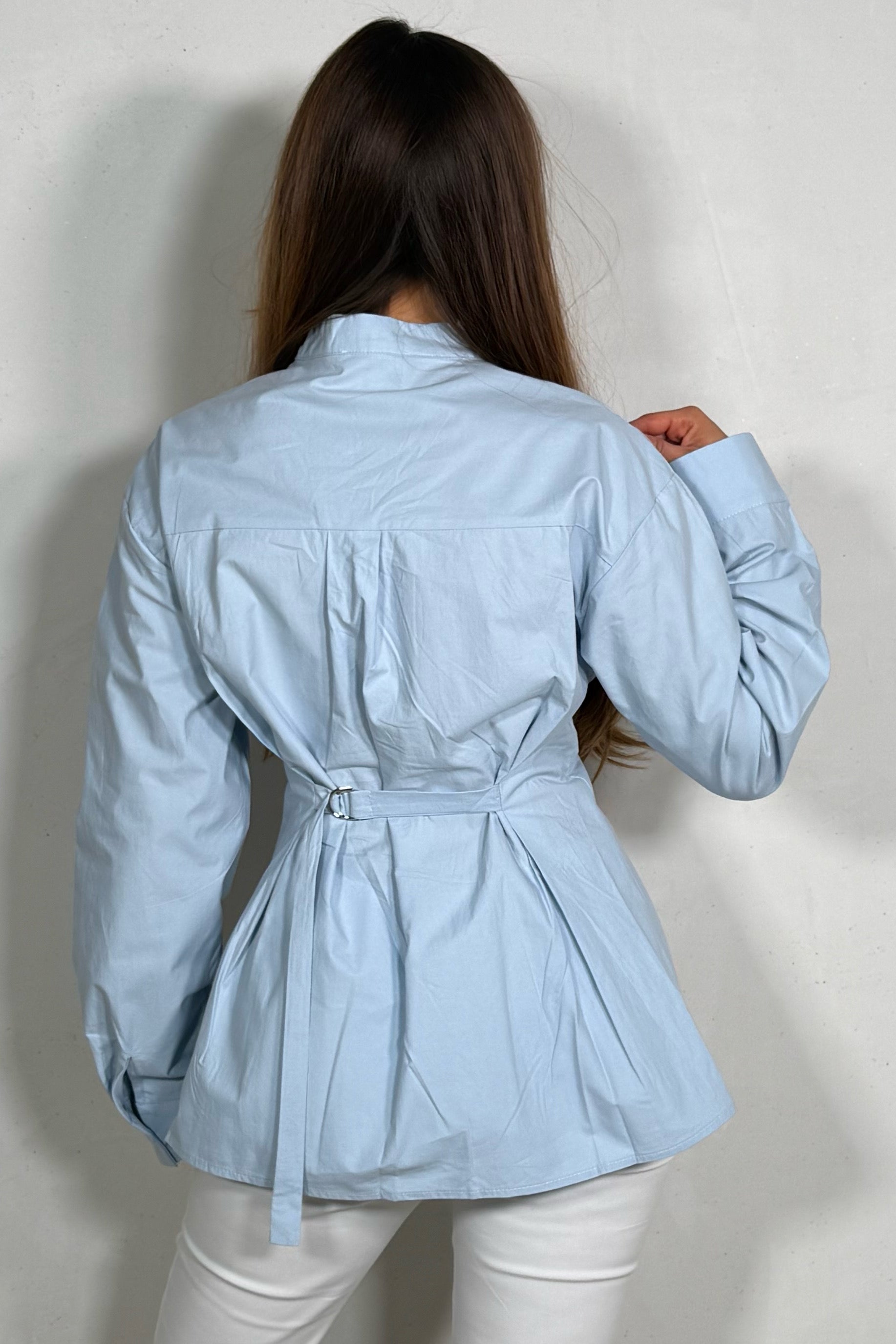 Chemise Col Mao avec Poche – 100% Coton, Coupe Structurée