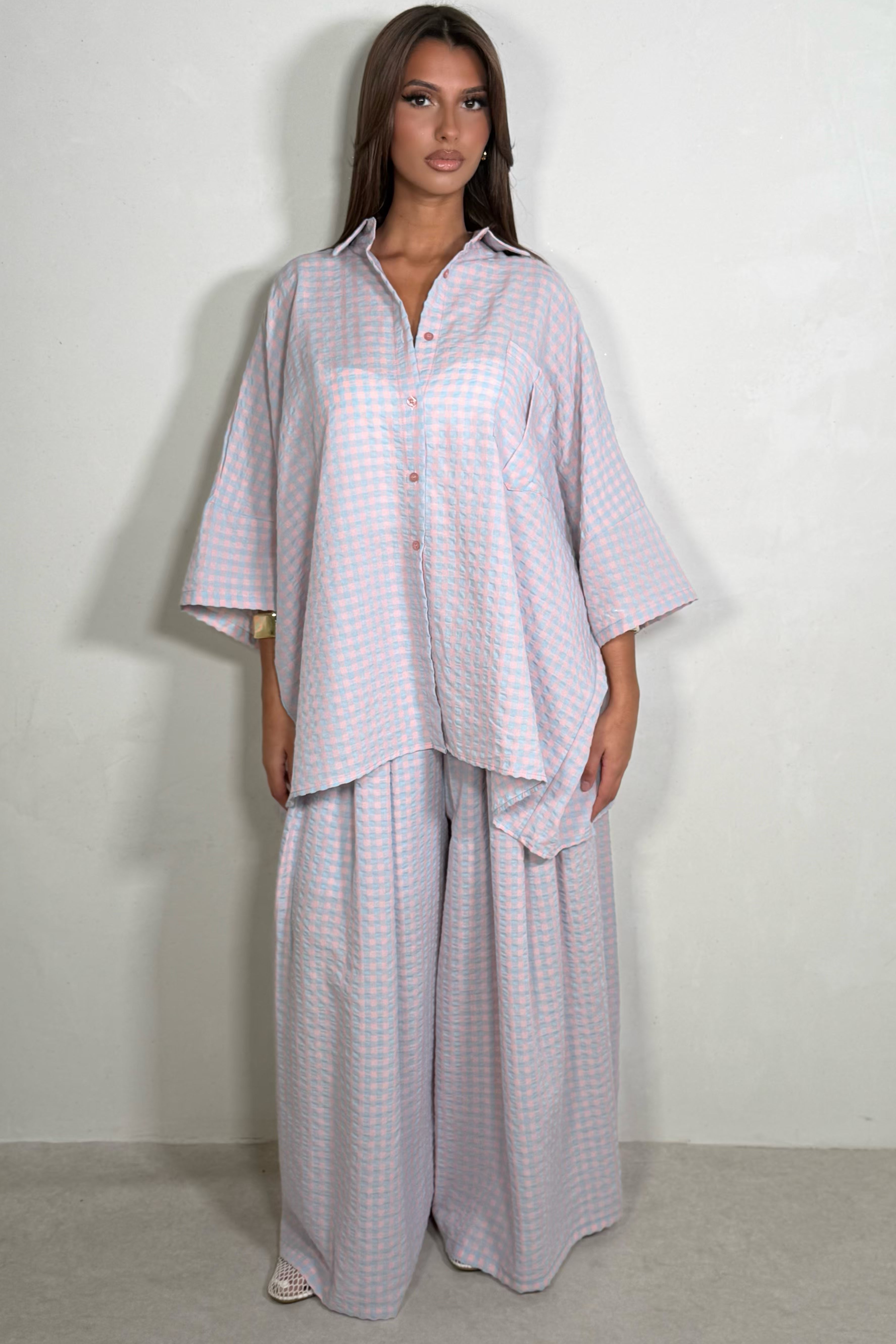Ensemble Chemise Oversize et Pantalon Large Femme