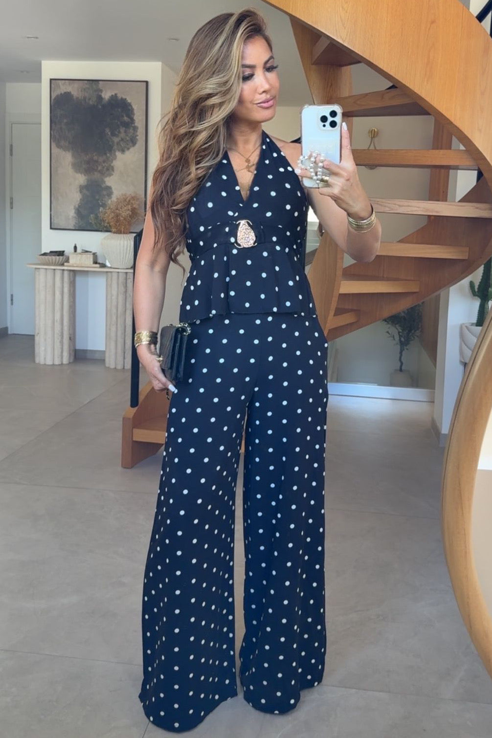 Ensemble Fluide Top Dos Nu + Pantalon Femme