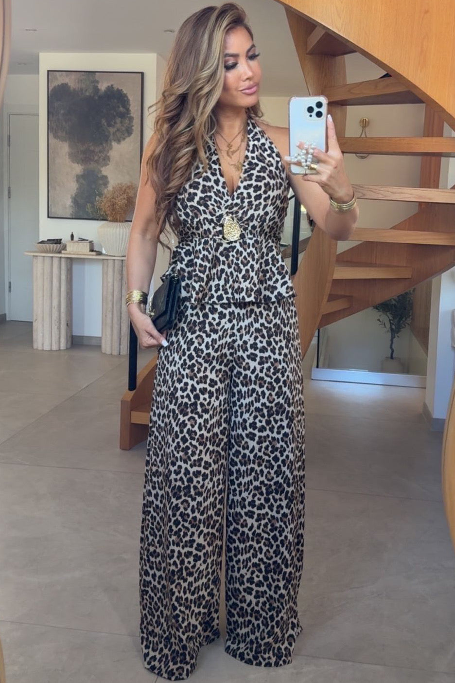 Ensemble Fluide Top Dos Nu + Pantalon Femme