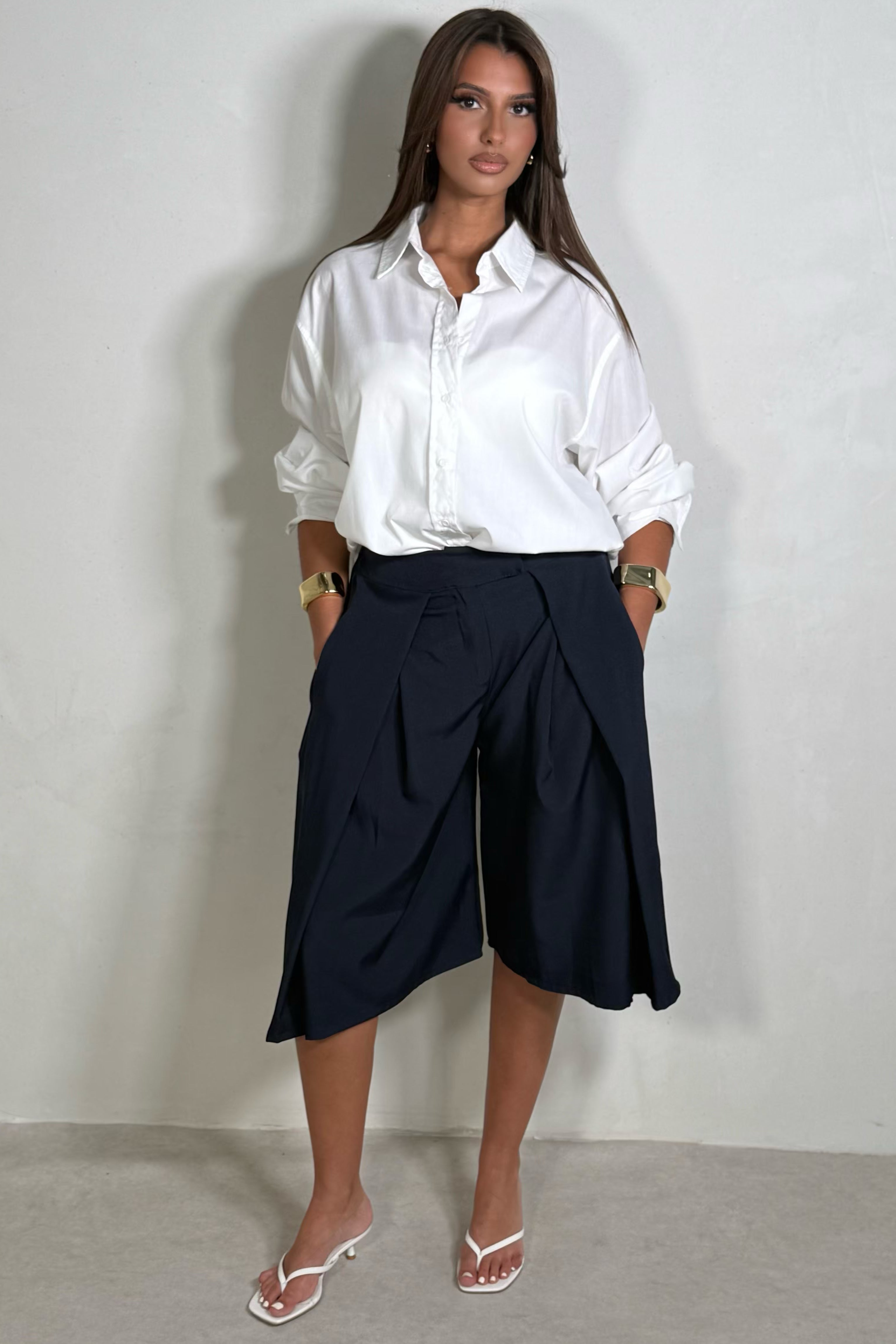Bermuda Femme à Plis