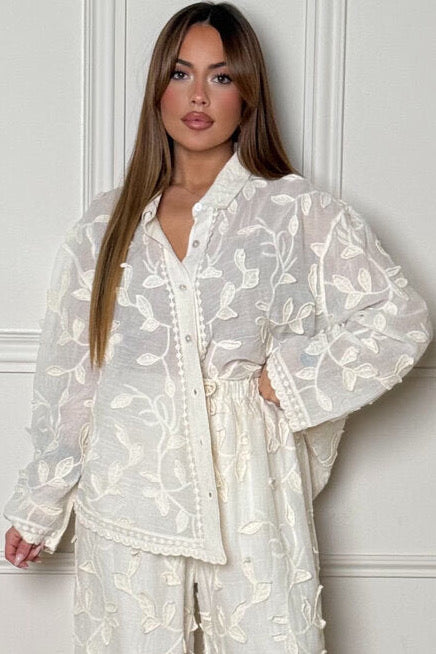 Chemise Bohème Broderie Florale - Style Vintage Élégant