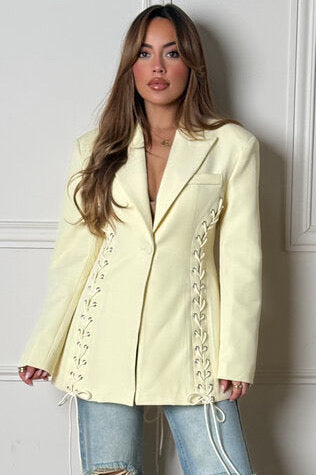 Blazer Mi-Long à Laçage Femme - Élégance Professionnelle Premium - BLOOSHOP