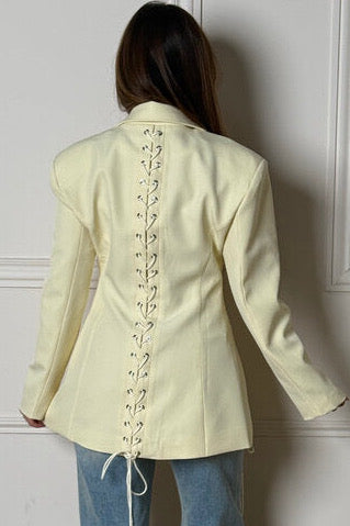 Blazer Mi-Long à Laçage Femme - Élégance Professionnelle Premium - BLOOSHOP