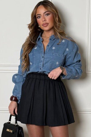 Chemise Denim Fluide Broderie