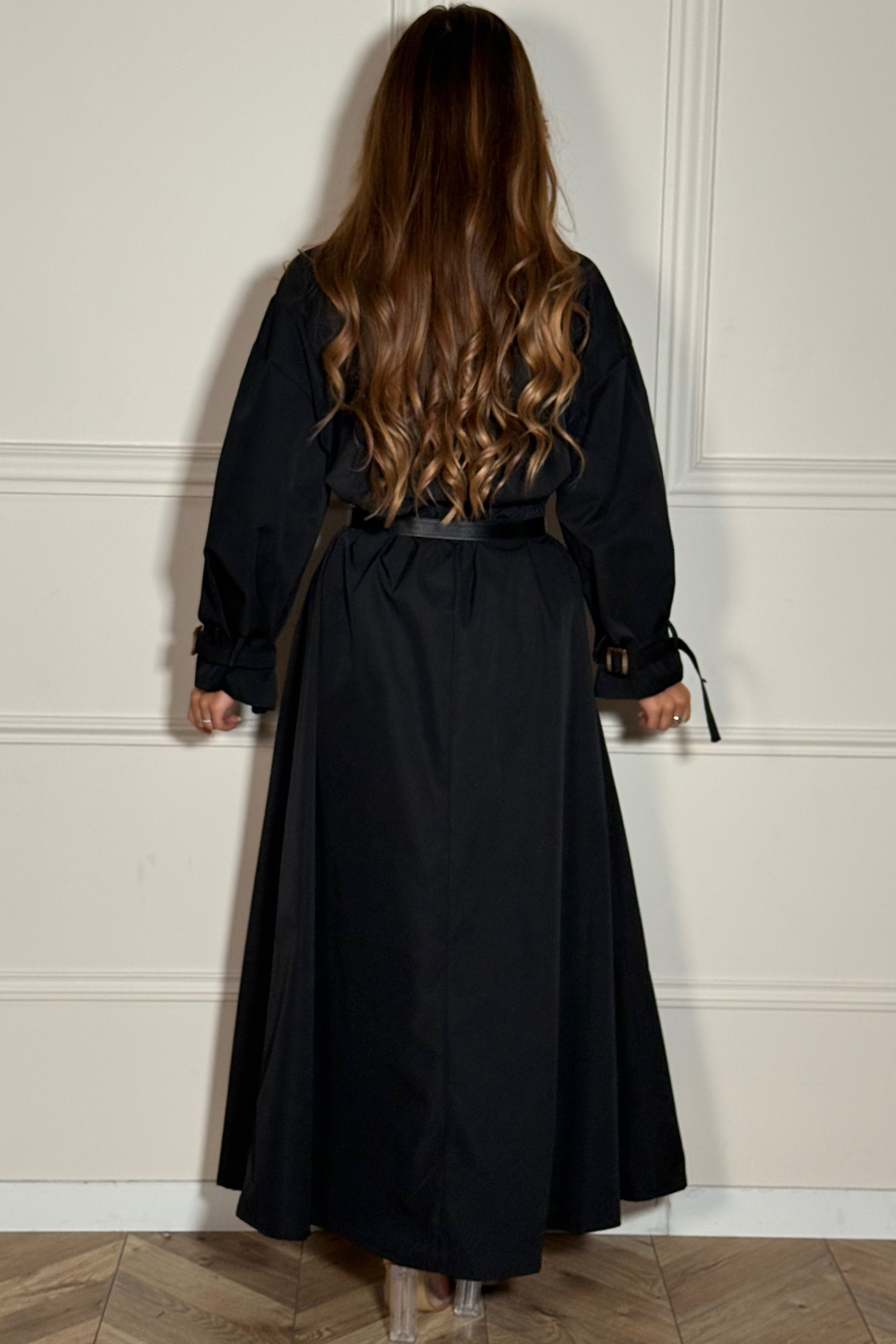 Ensemble Élégant Trench Coat et Jupe Large Femme - Style Parisien Chic