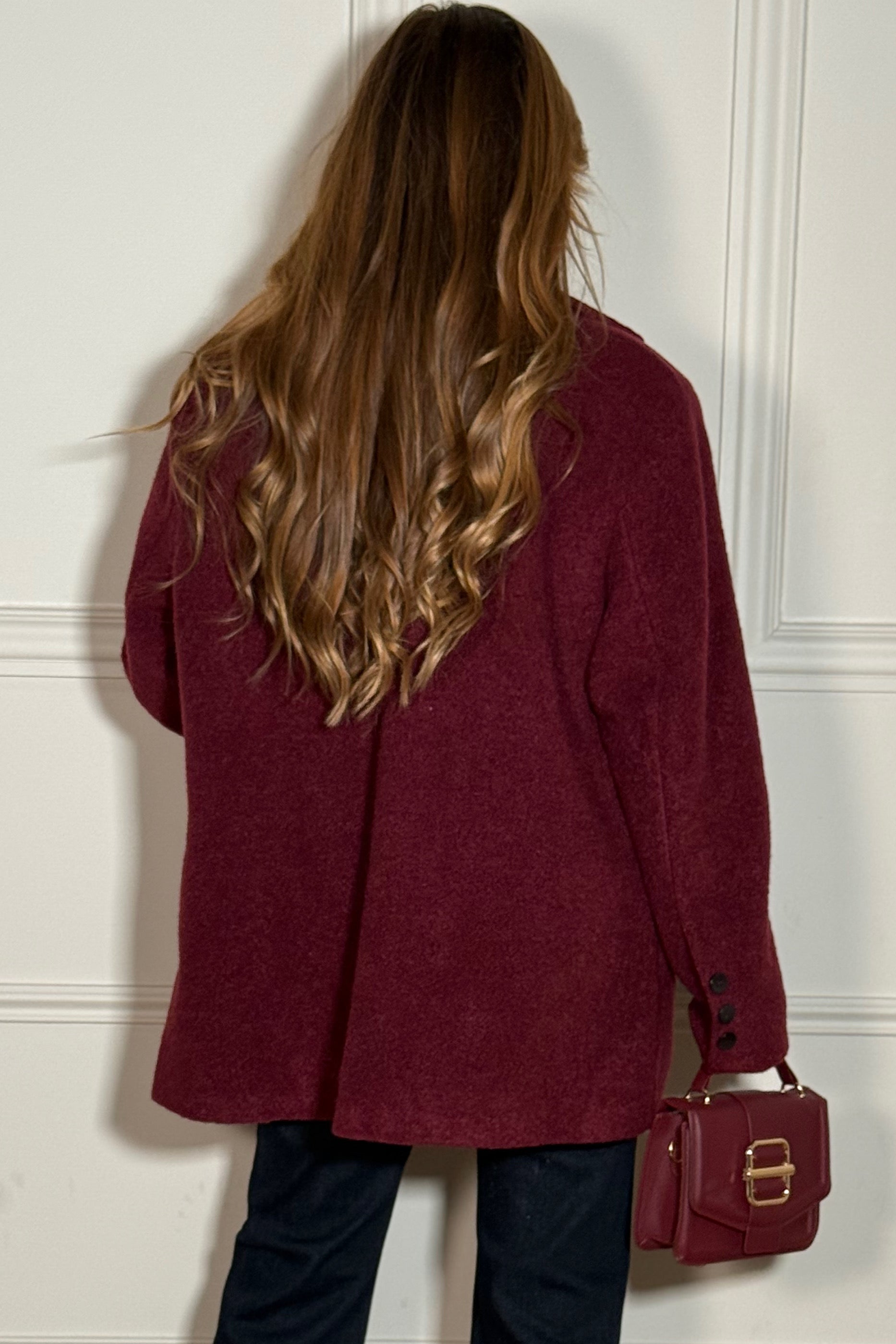 Blazer Feutré Élégant avec Poches - Femme Chic et Moderne