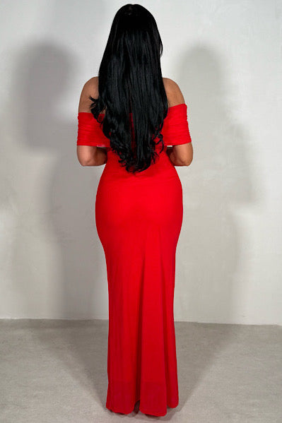 Robe Longue de Soirée à Épaules Dénudées pour Femme