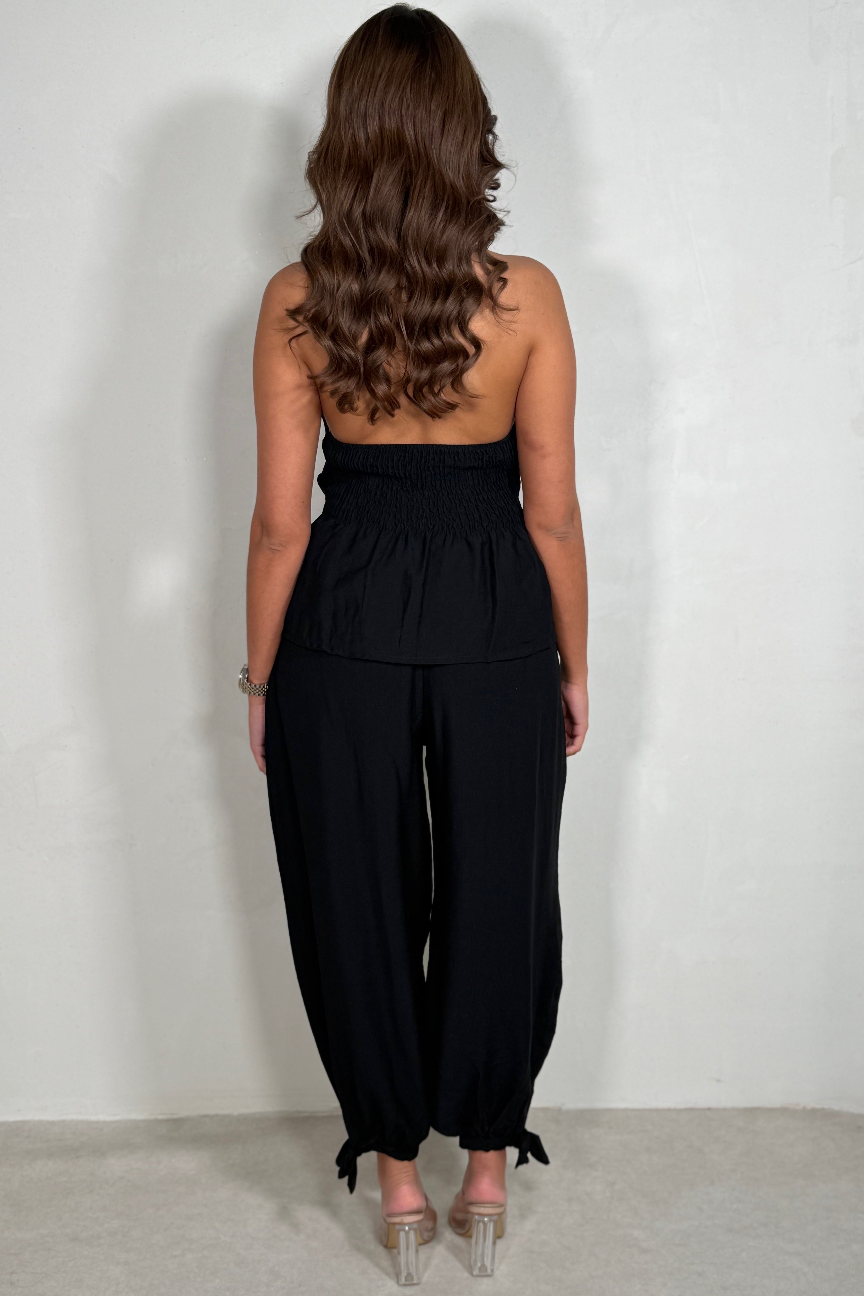 Ensemble Blouse Col Mandarin & Pantalon Bouffant