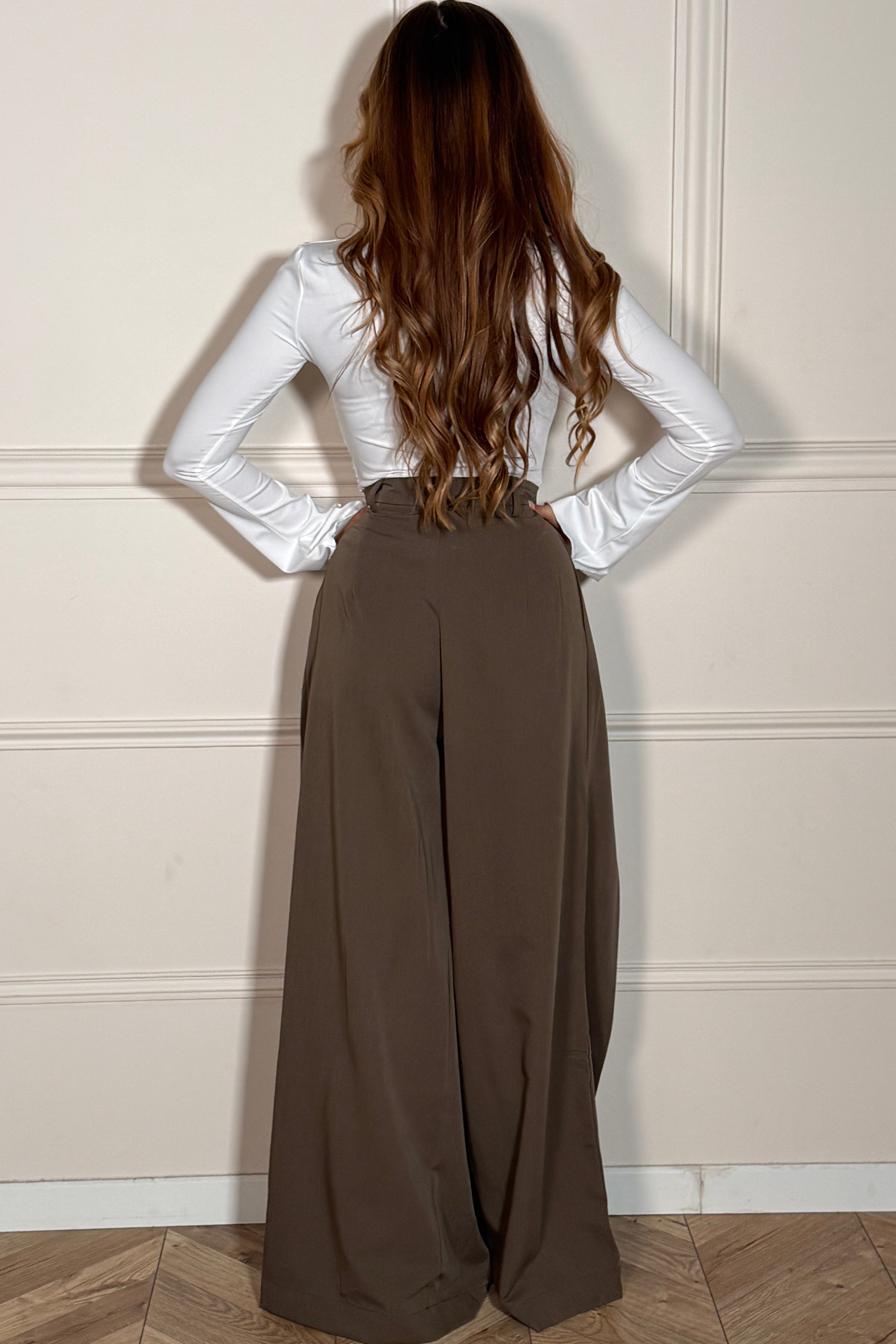 Pantalon à Pinces Coupe Oversize Femme