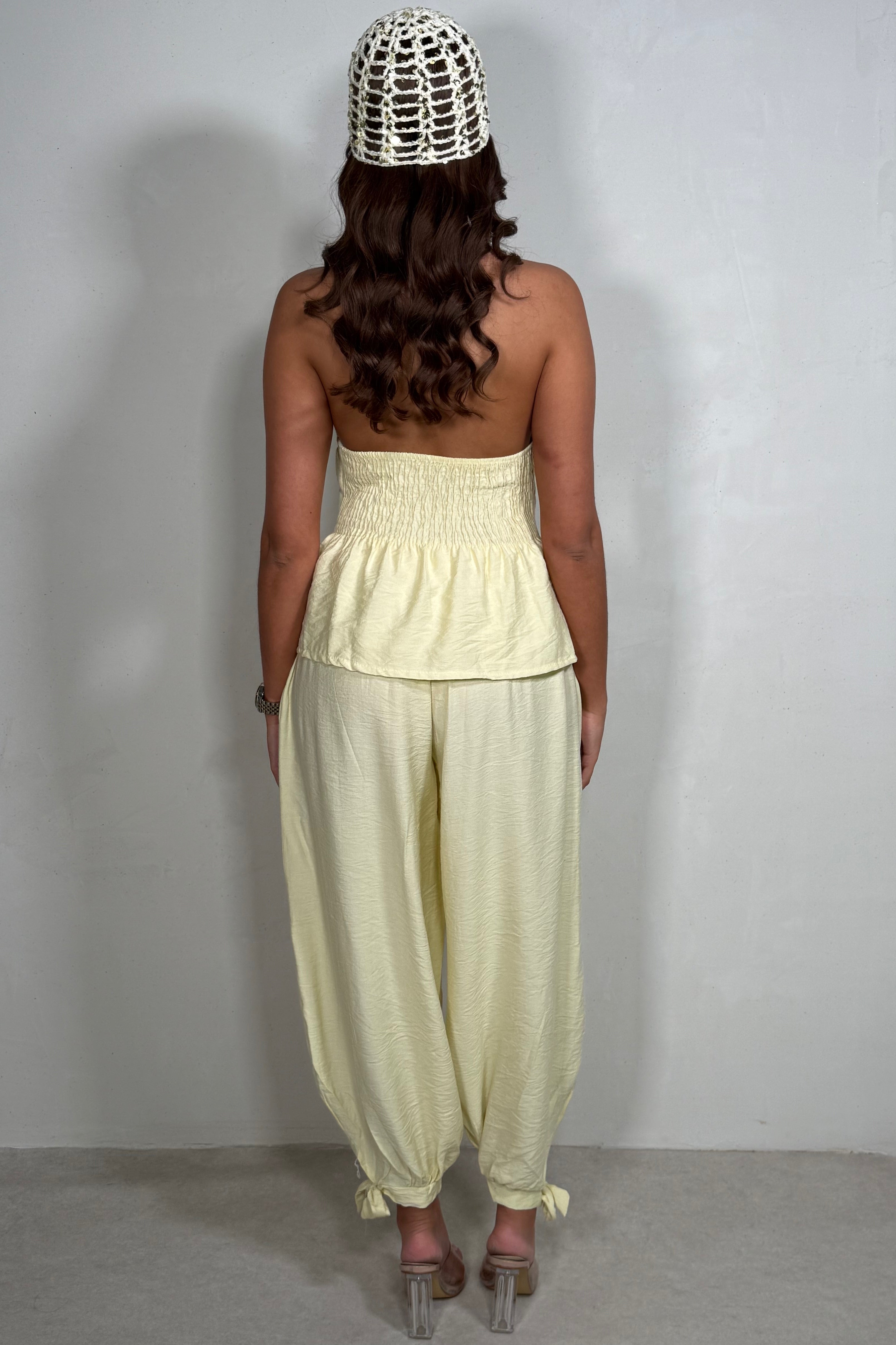 Ensemble Blouse Col Mandarin & Pantalon Bouffant