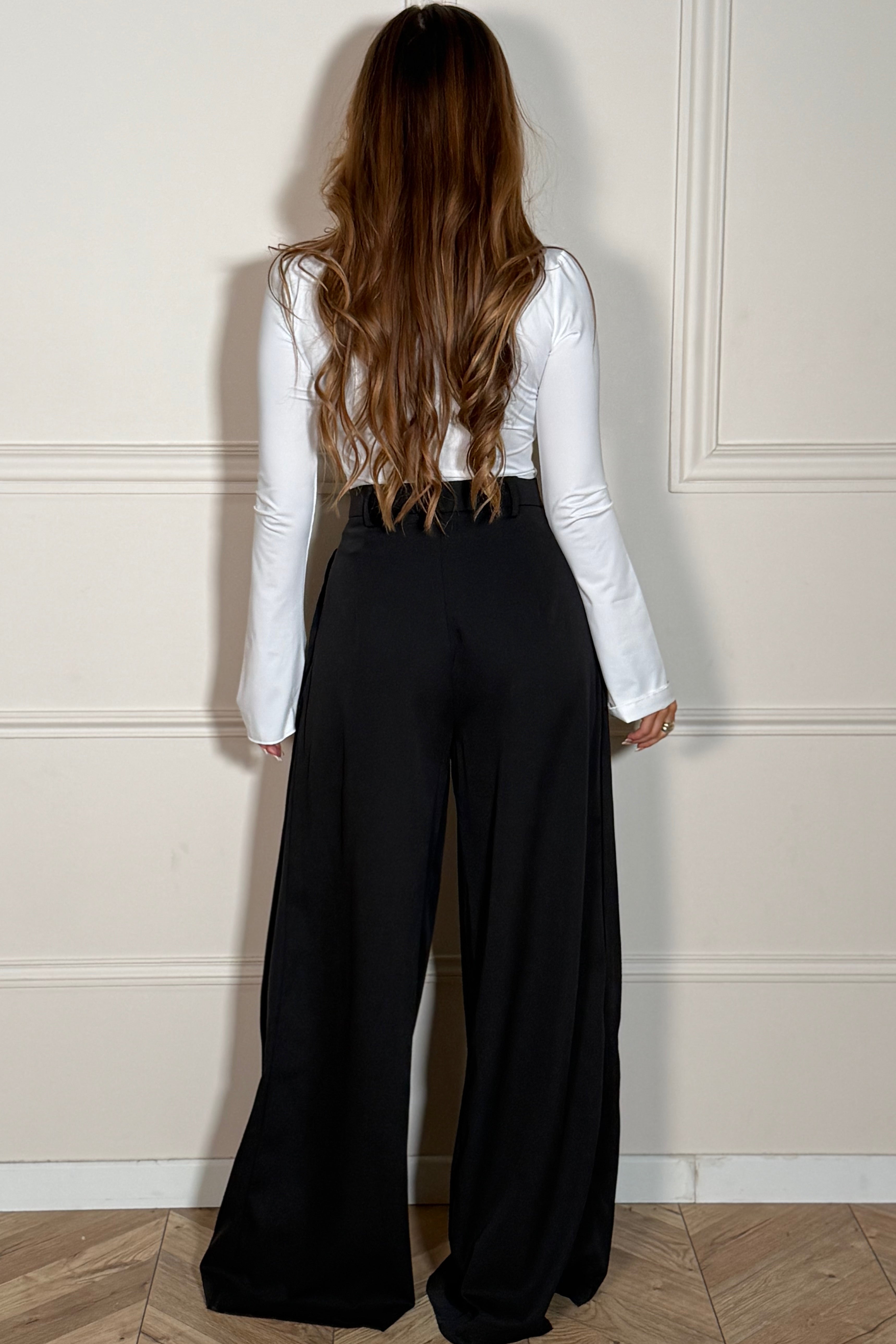 Pantalon à Pinces Coupe Oversize Femme