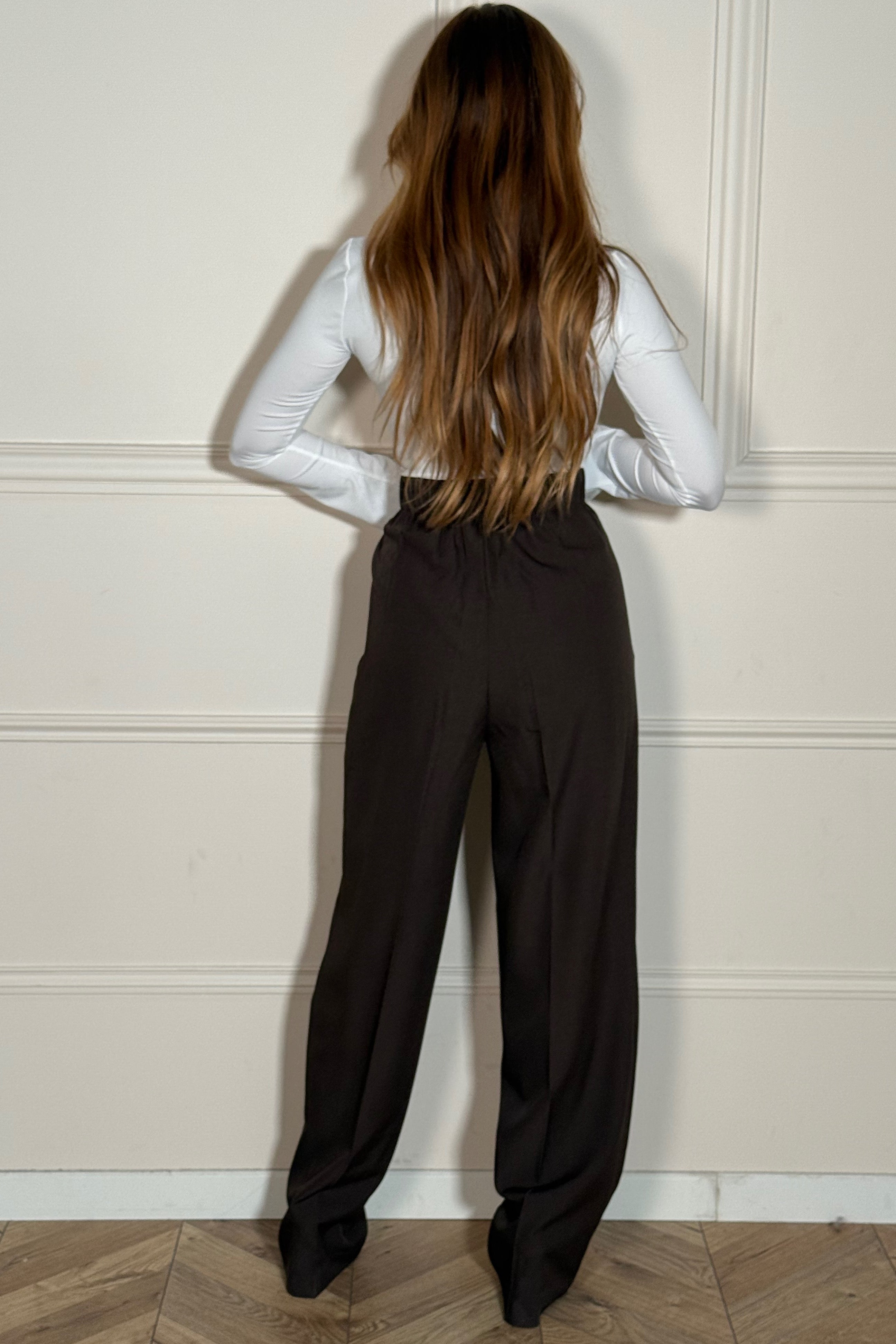 Pantalon à Pinces Élégant avec Bas Boutonné - Style Féminin Chic