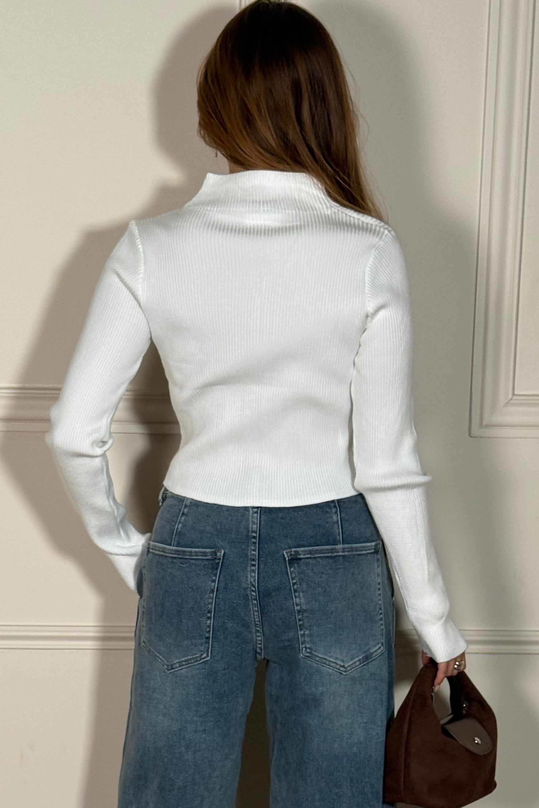 Pull Côtelé Encolure Zip Femme - Confort Moderne Tendance