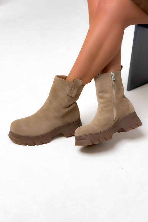 Bottines Suédine Mi-Hautes Femme - Style Urbain Confortable