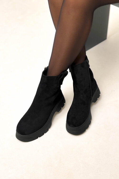 Bottines Suédine Mi-Hautes Femme - Style Urbain Confortable