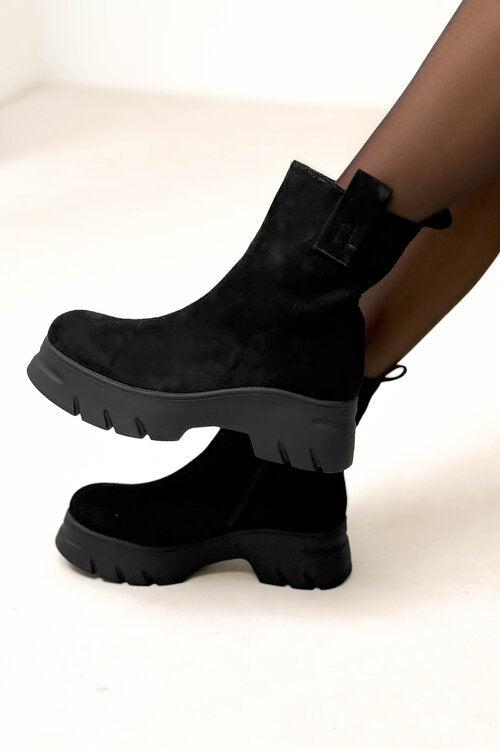 Bottines Suédine Mi-Hautes Femme - Style Urbain Confortable