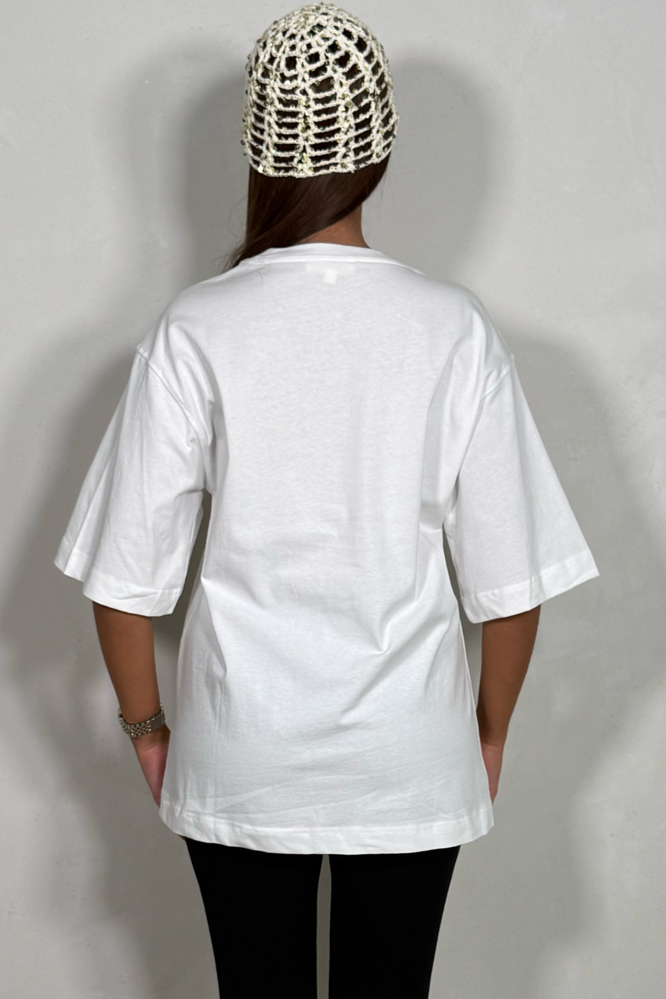 T-Shirt Femme avec Détail Anneau Métallique