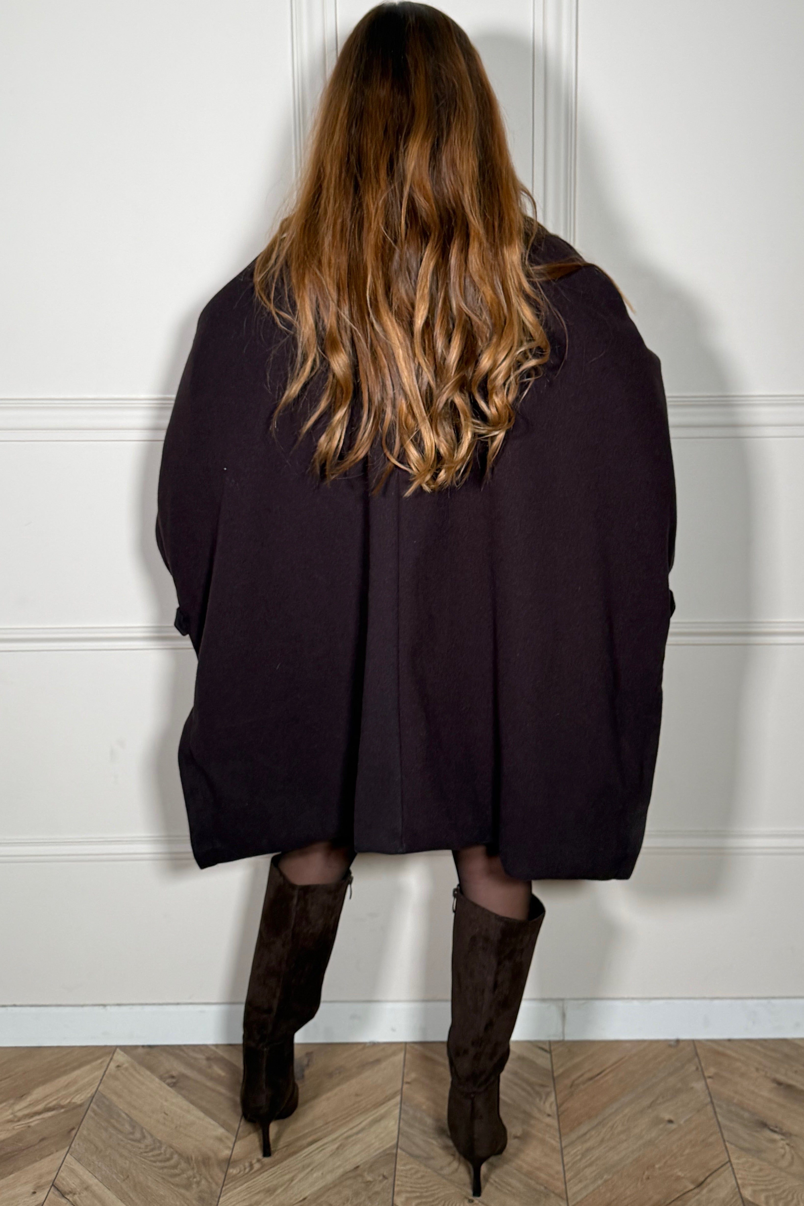 Manteau Cape Élégant Boutonné - Style Sophistiqué Femme