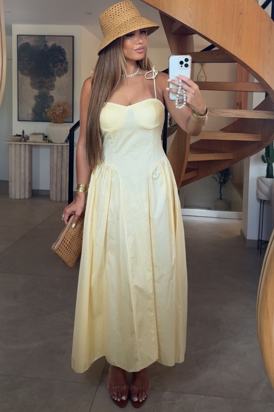 Robe Bustier Longue Femme À Bretelles Style Basque