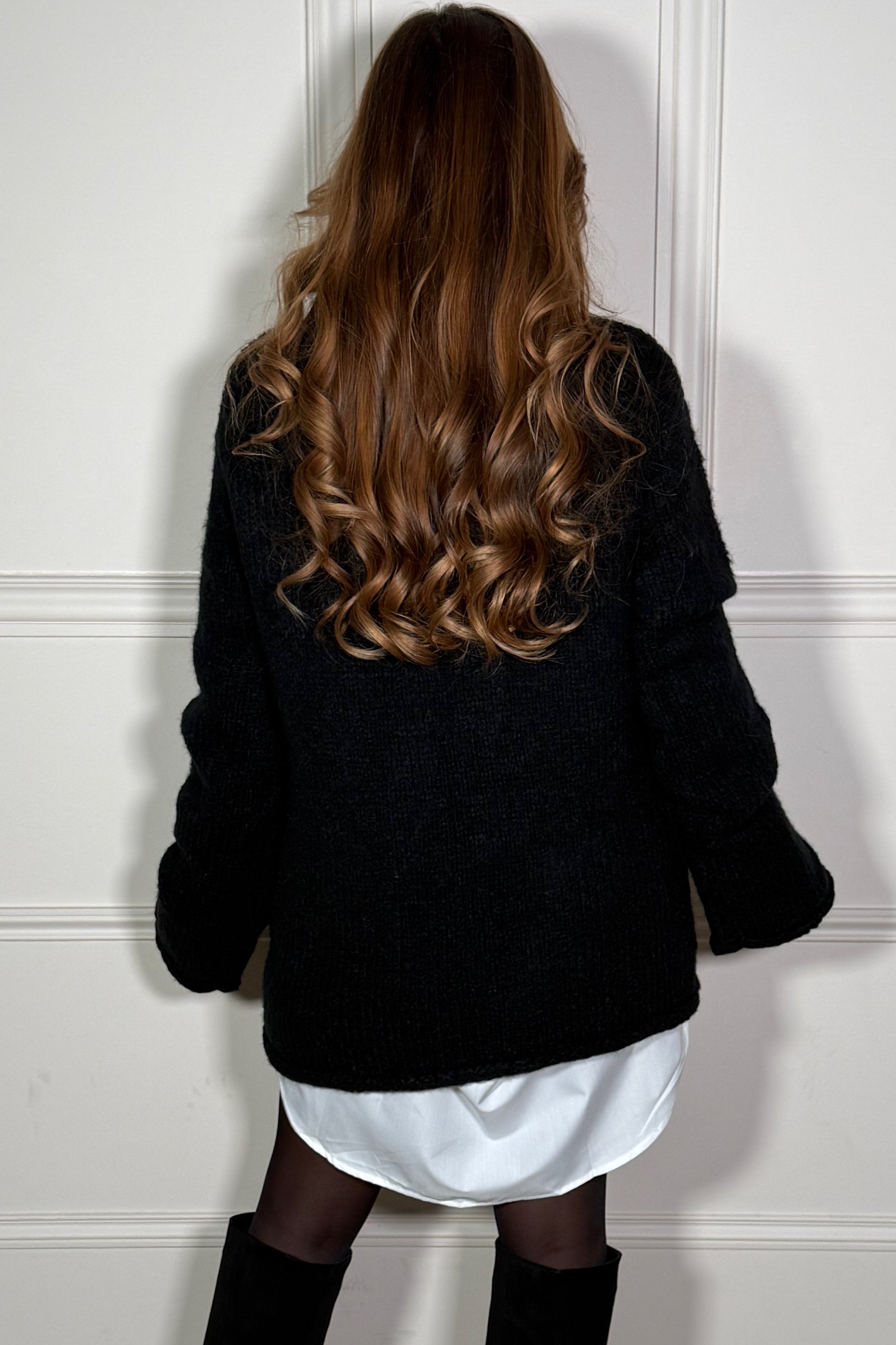 Pull oversize femme - Vue portée complète
