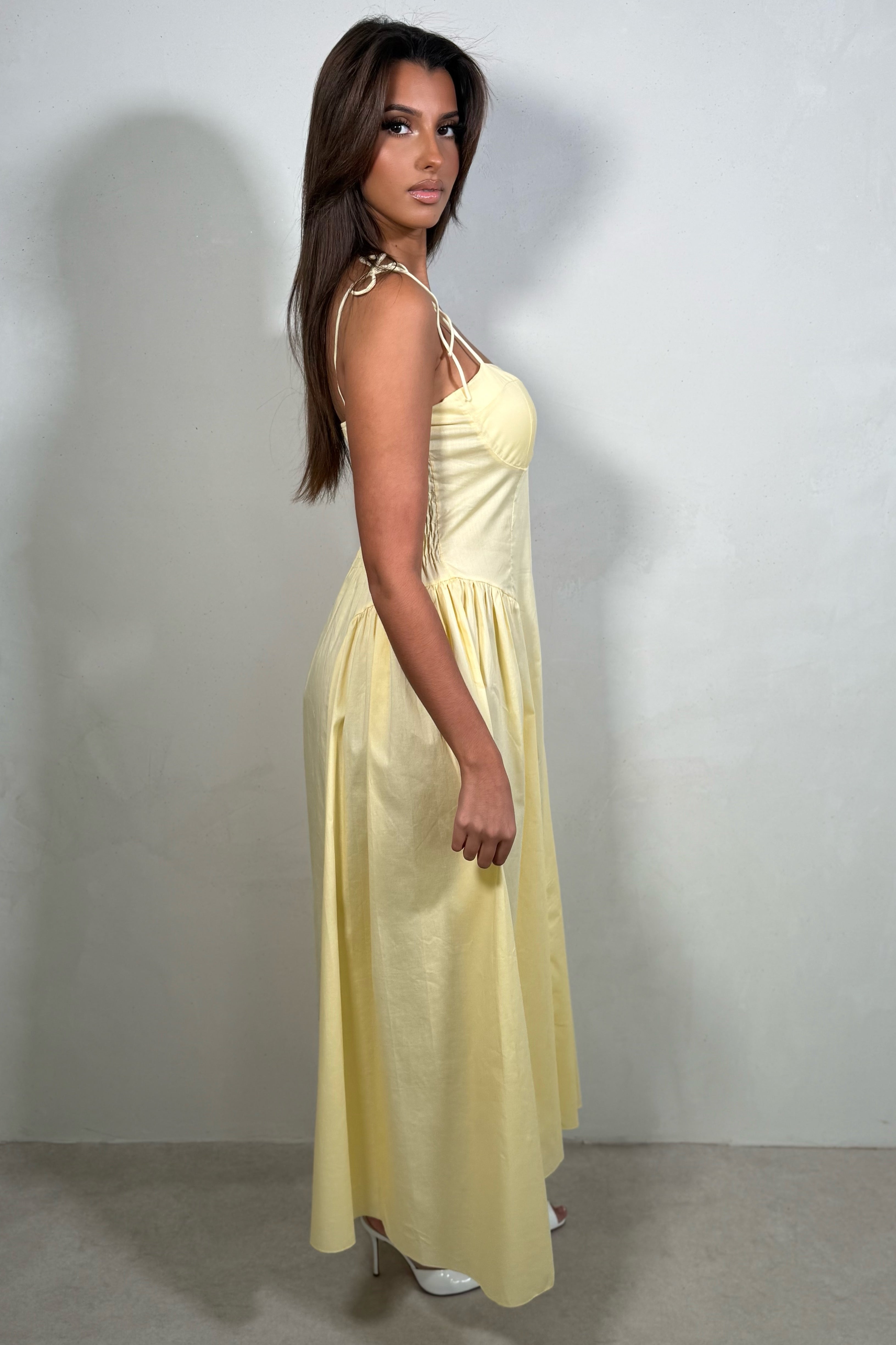 Robe Bustier Longue Femme À Bretelles Style Basque