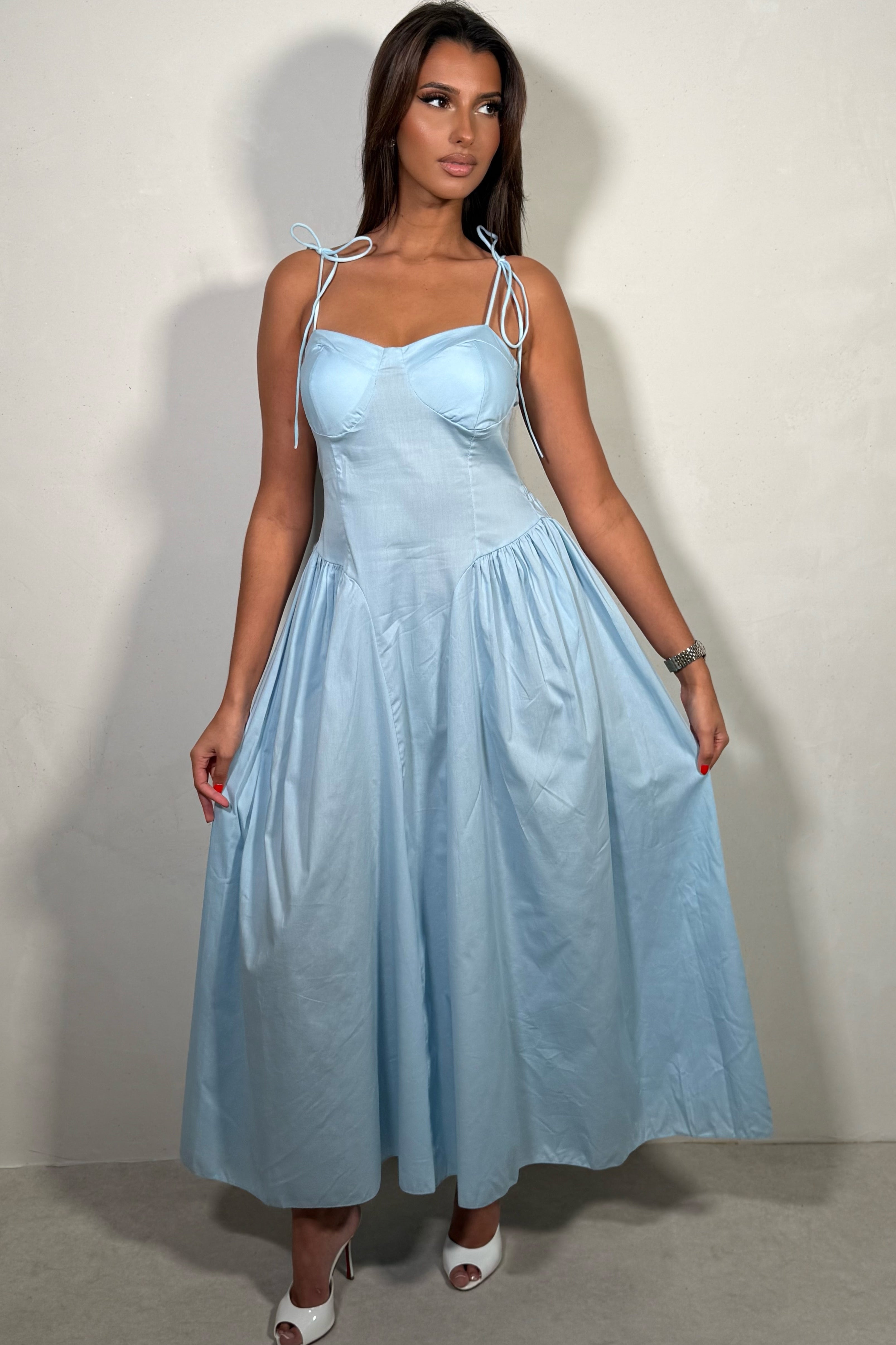 Robe Bustier Longue Femme À Bretelles Style Basque