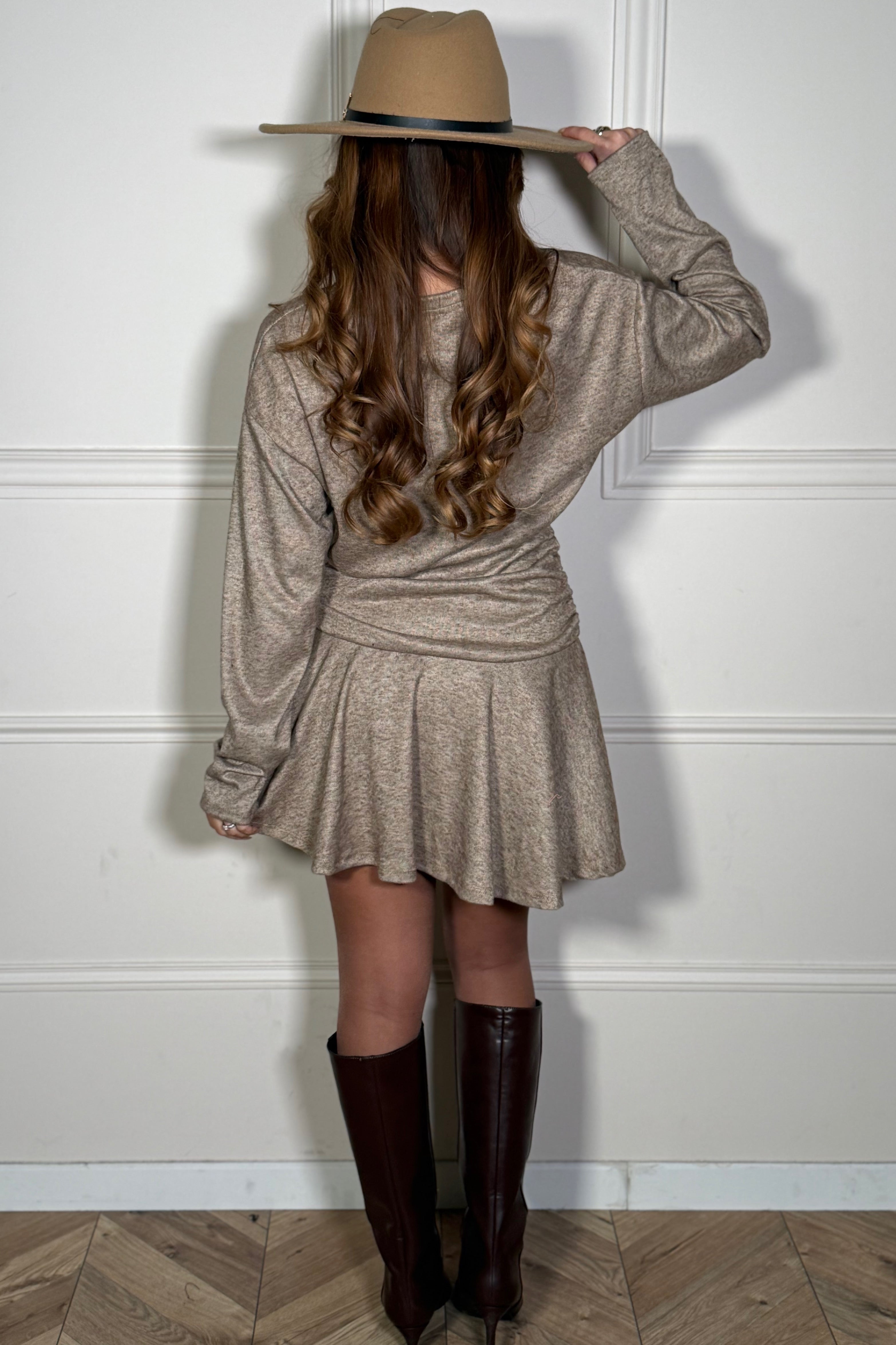 Robe drapée courte - Vue portée de dos
