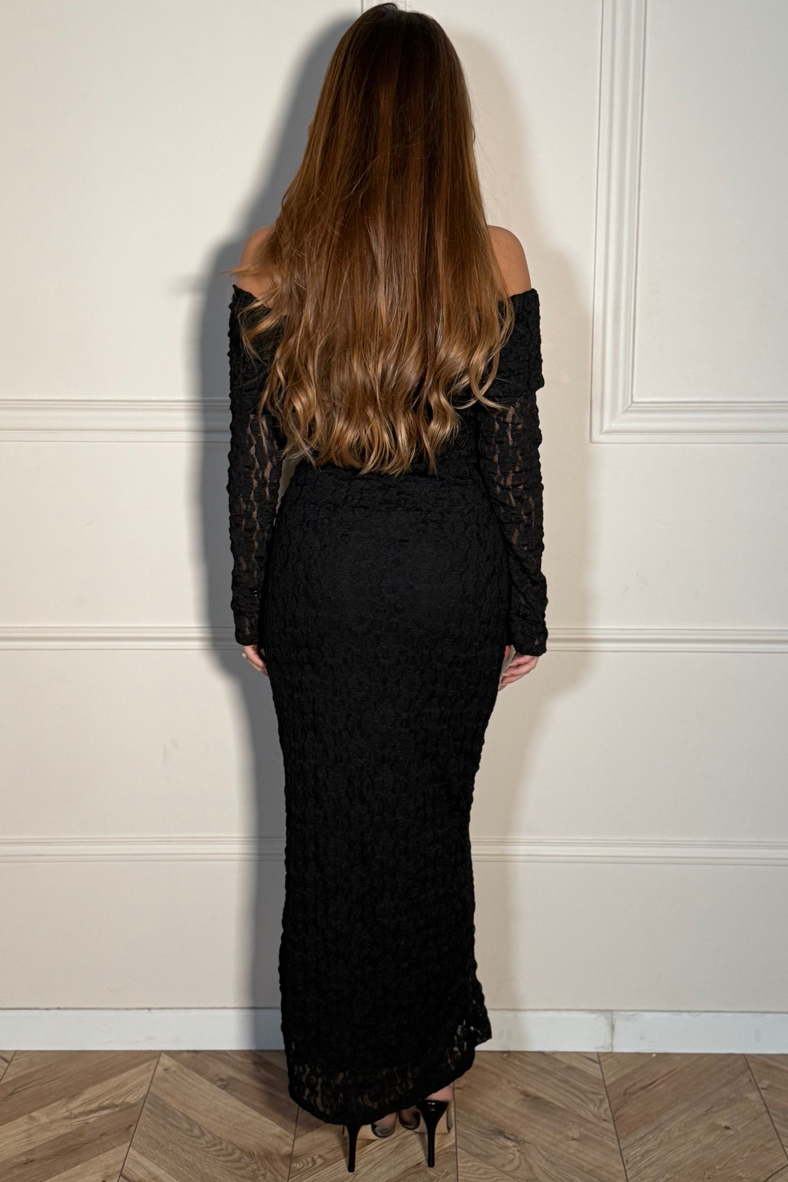 Robe en Dentelle Col Bateau Femme - Robe Élégante Romantique