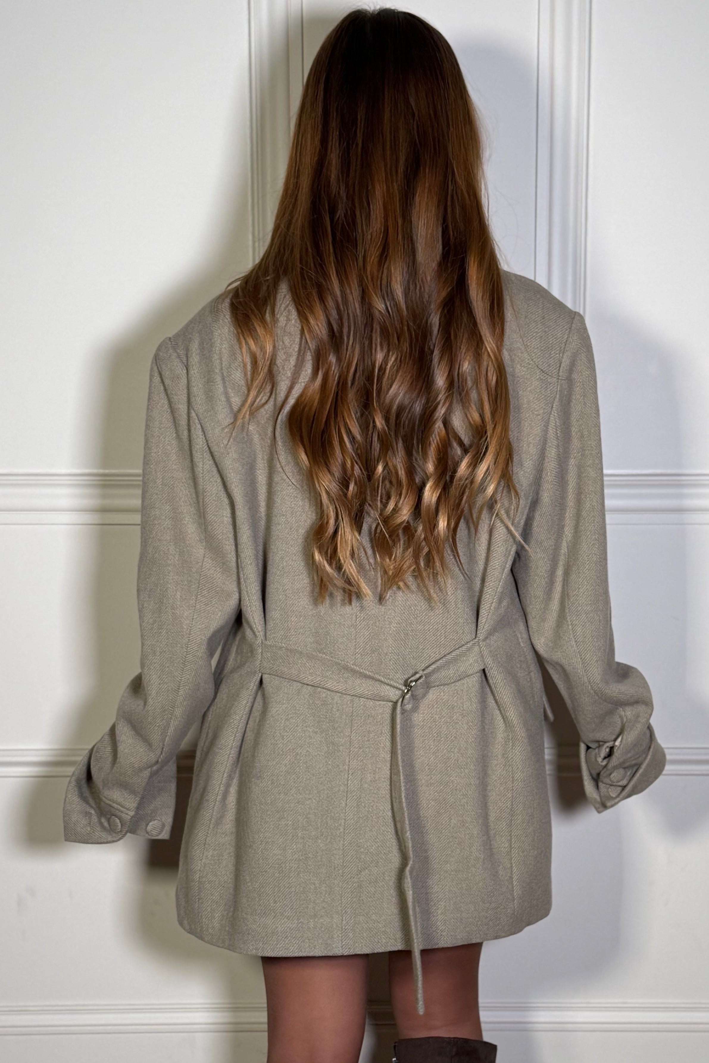 Manteau Blazer Croisé à Chevrons - Élégance Intemporelle pour Femme