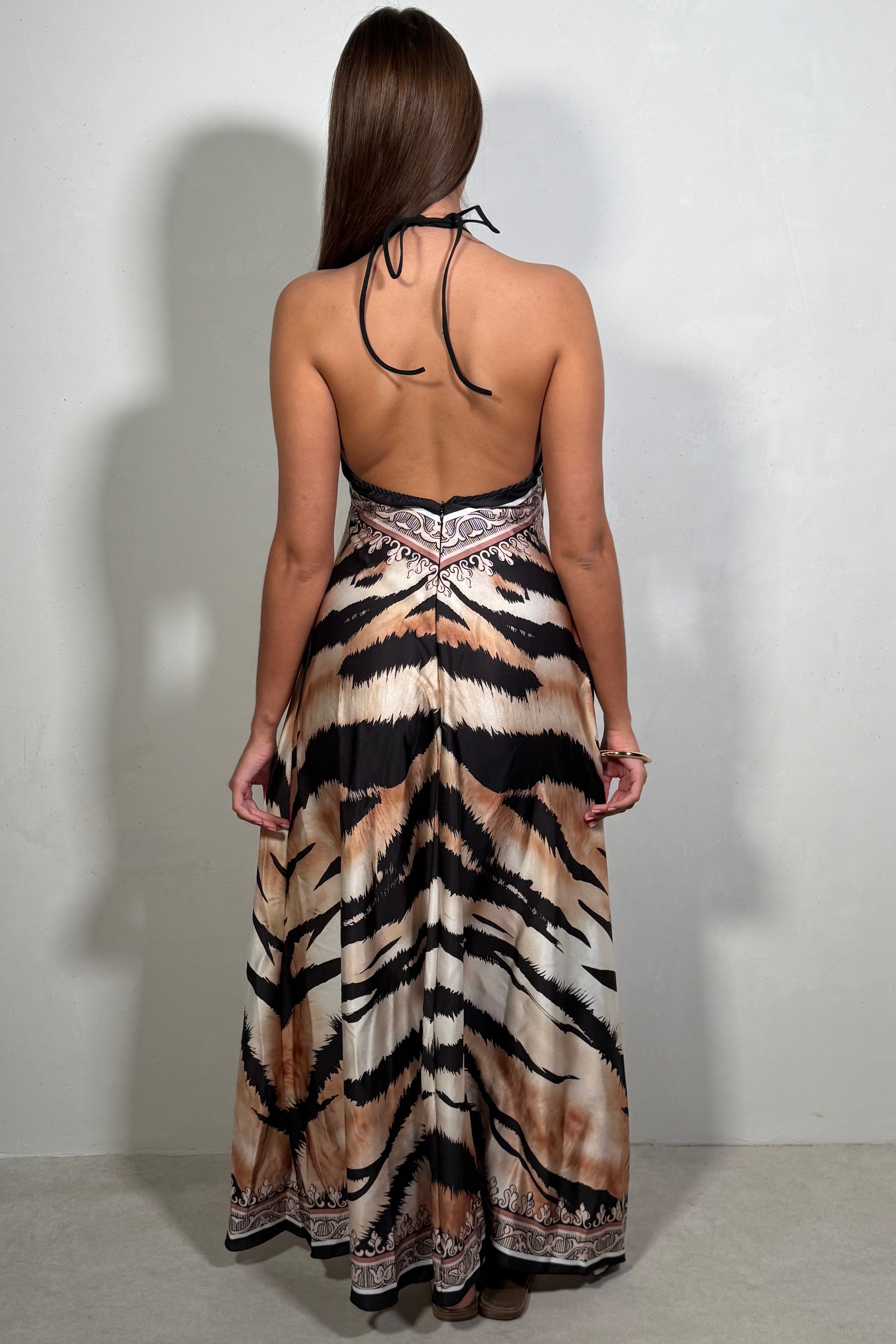 Robe Longue Femme Imprimé Animalier Chic