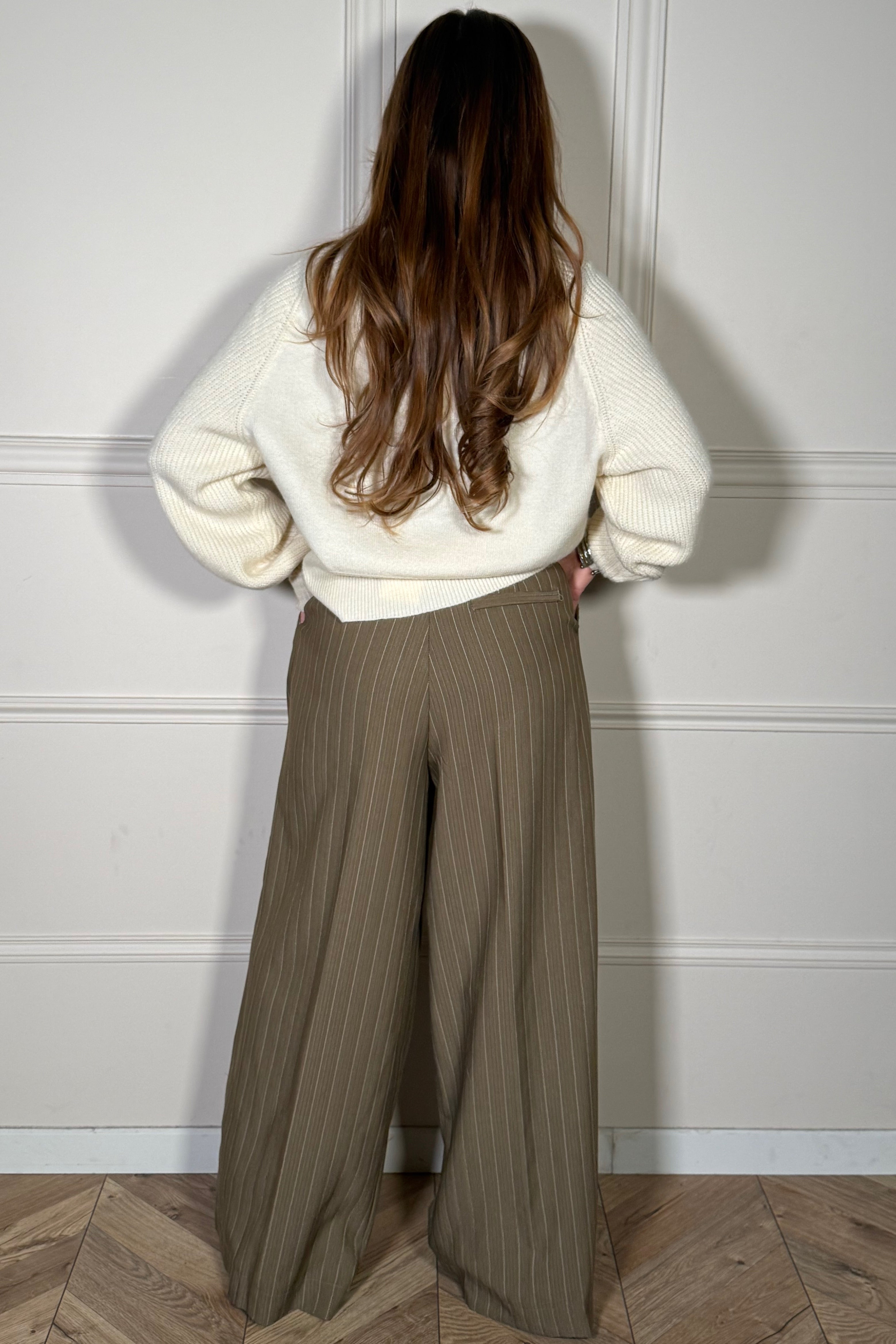 Pantalon Ample Rayé Femme - Élégance Décontractée