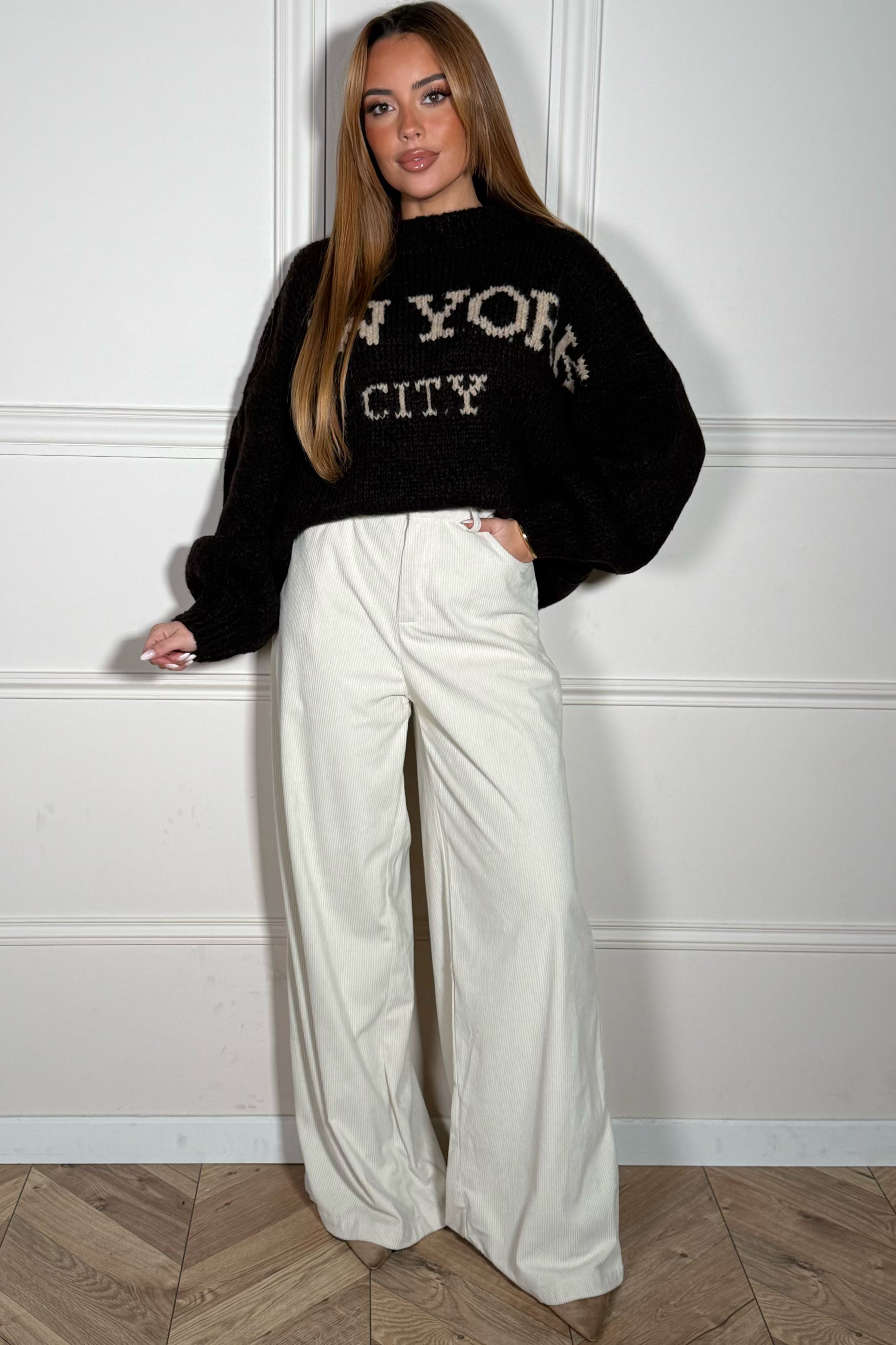 Pantalon velours côtelé pour femme - vue de face