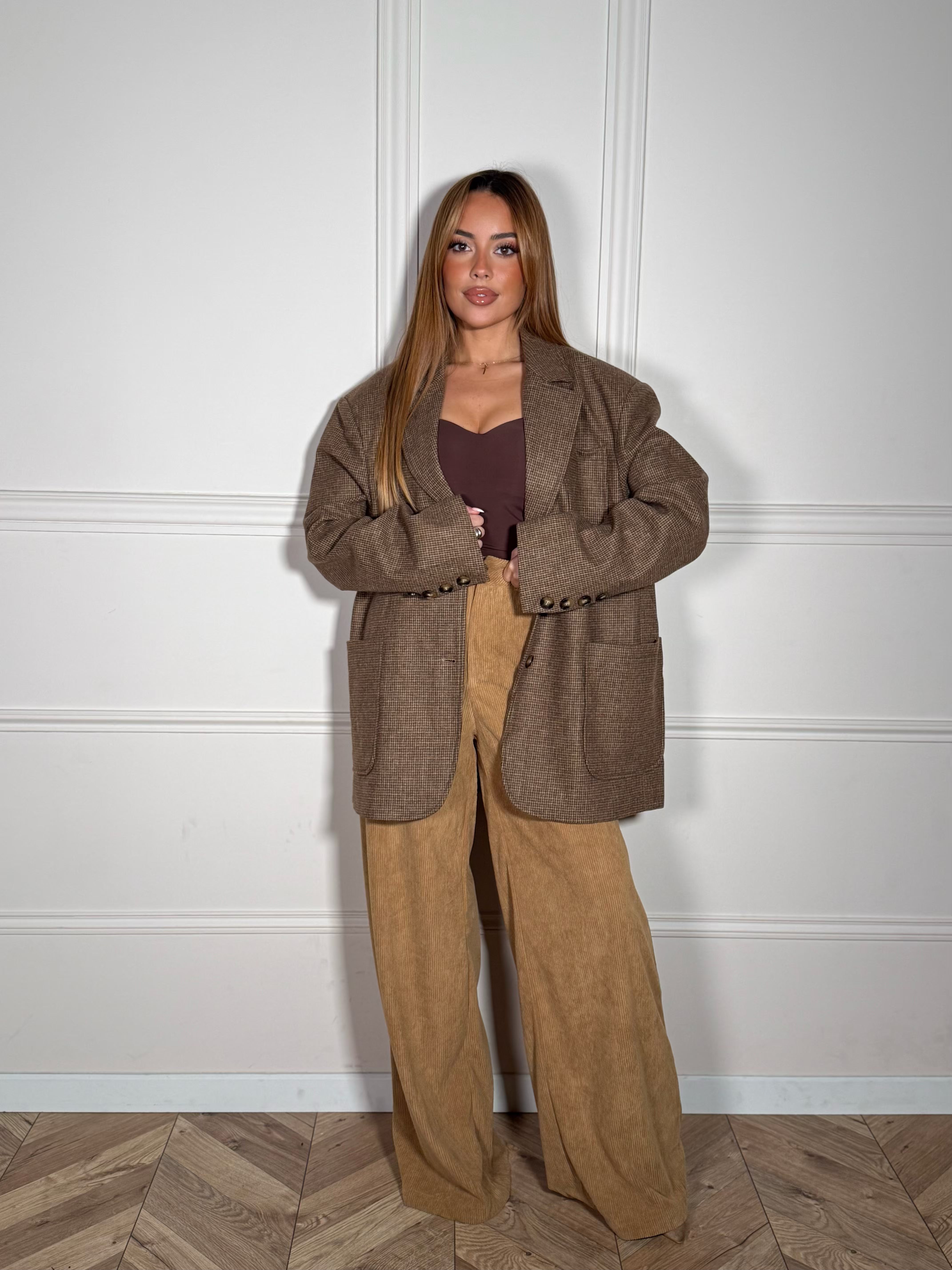 Blazer Maille Texturée - Élégance Tricotée et Moderne