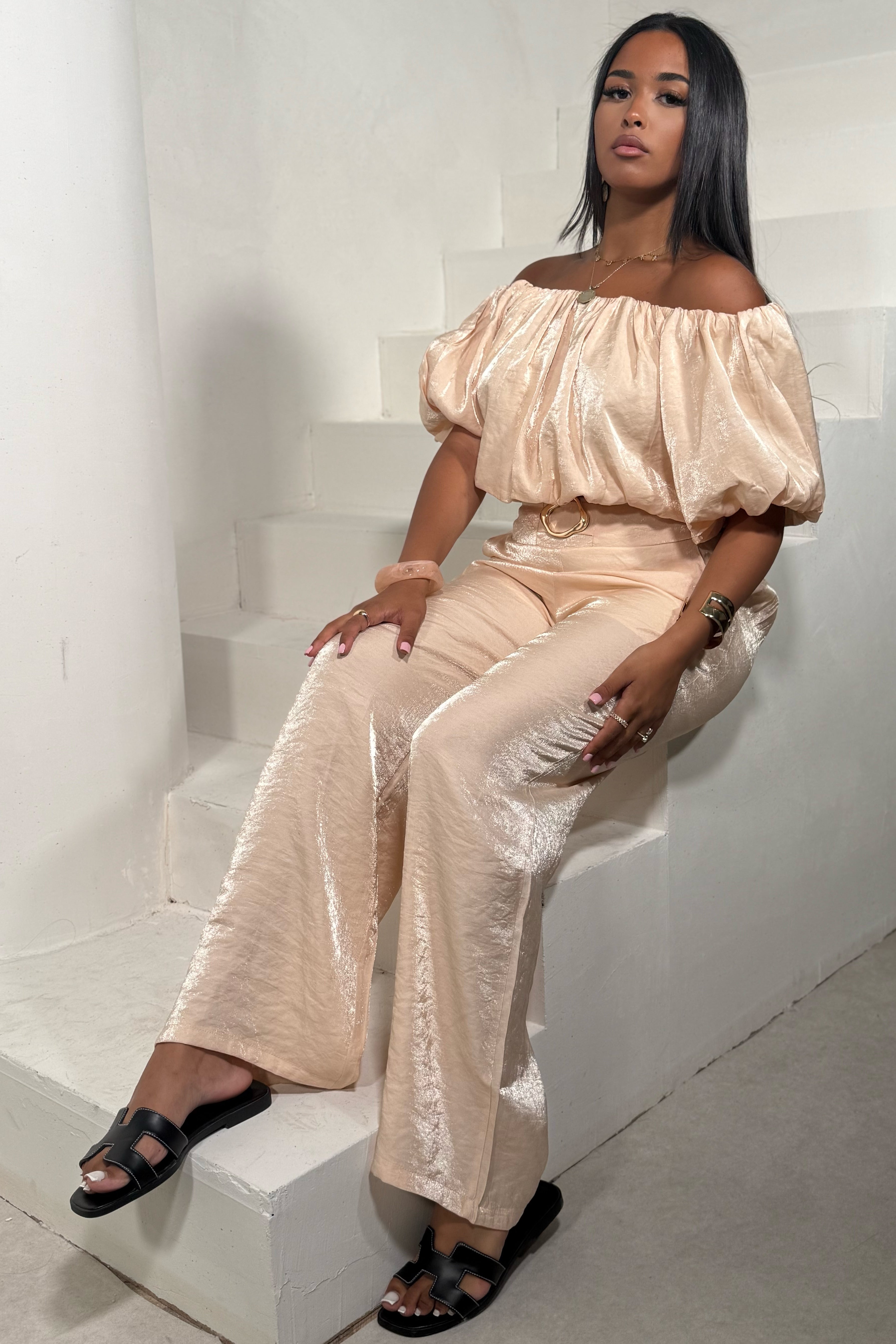 Ensemble Femme Top & Pantalon Élégant — Viscose Douce