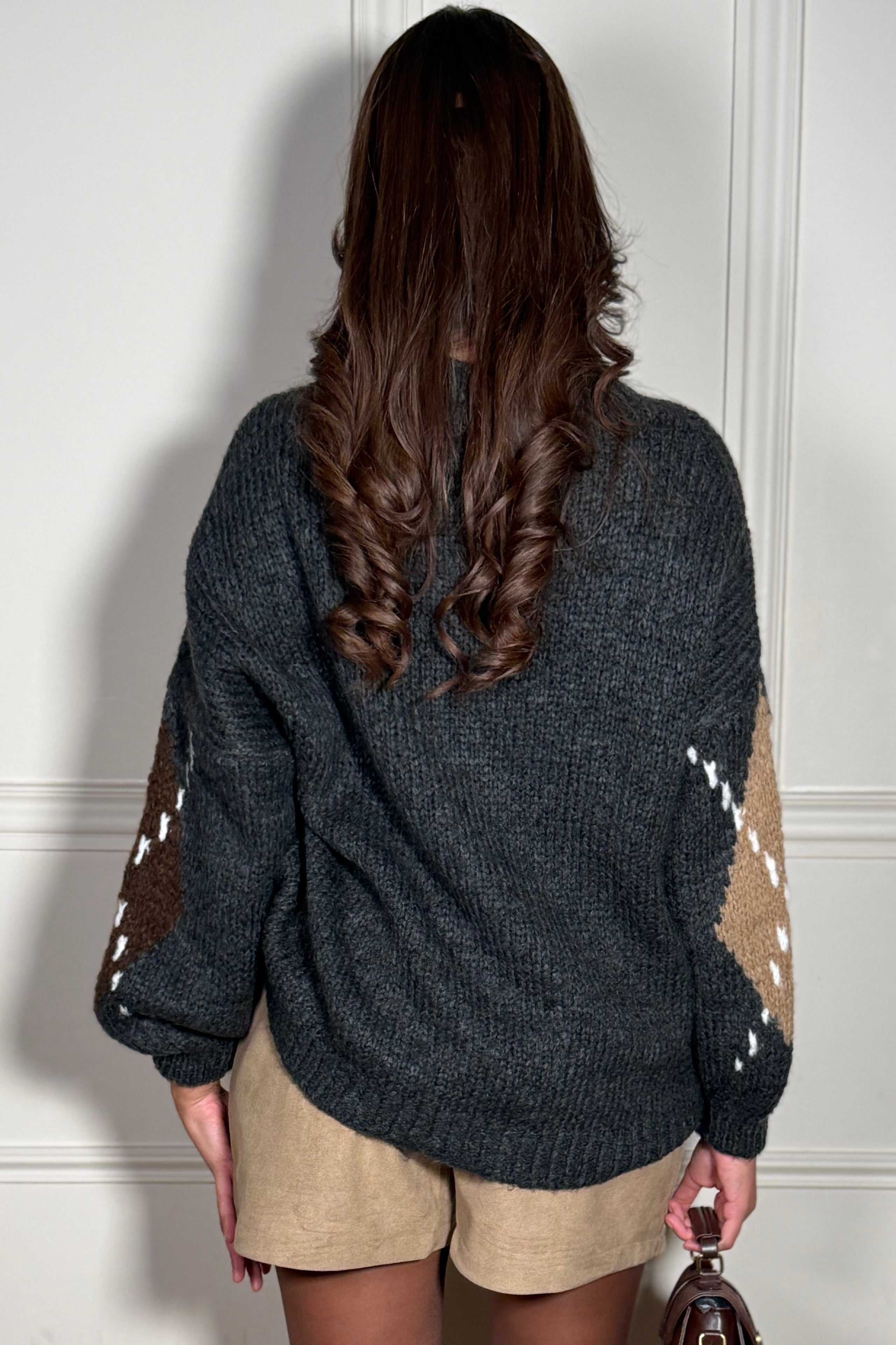 Pull Maille à Grands Carreaux Femme - Motif Graphique et Style Intemporel