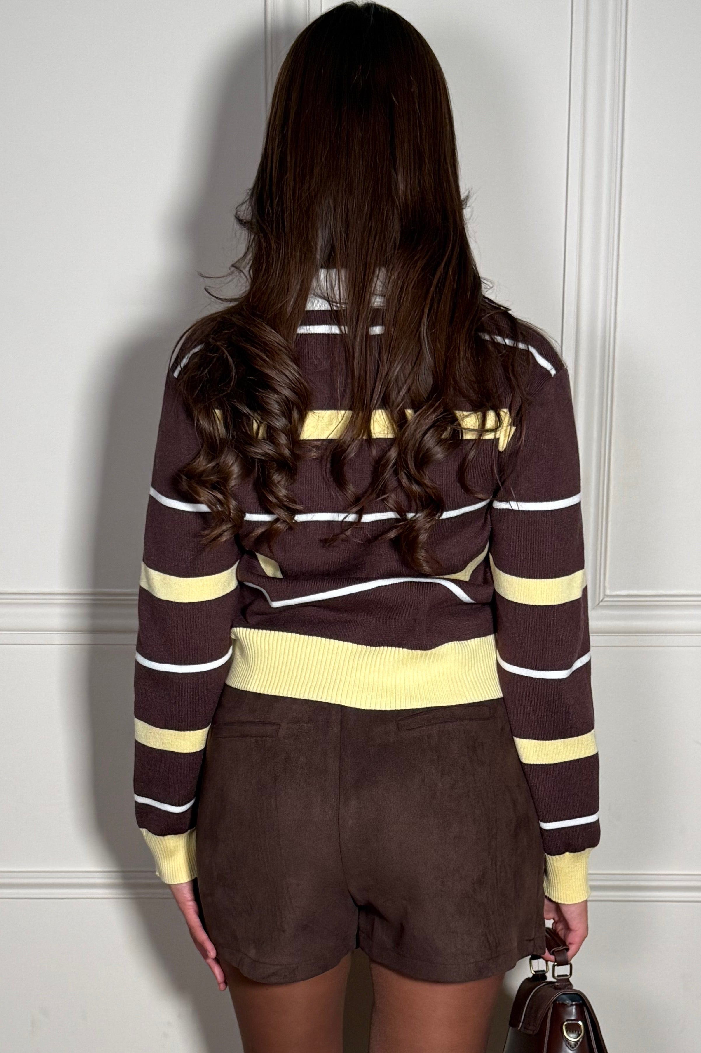 Pull Rayé Col Polo Femme - Style Marin et Élégance Décontractée