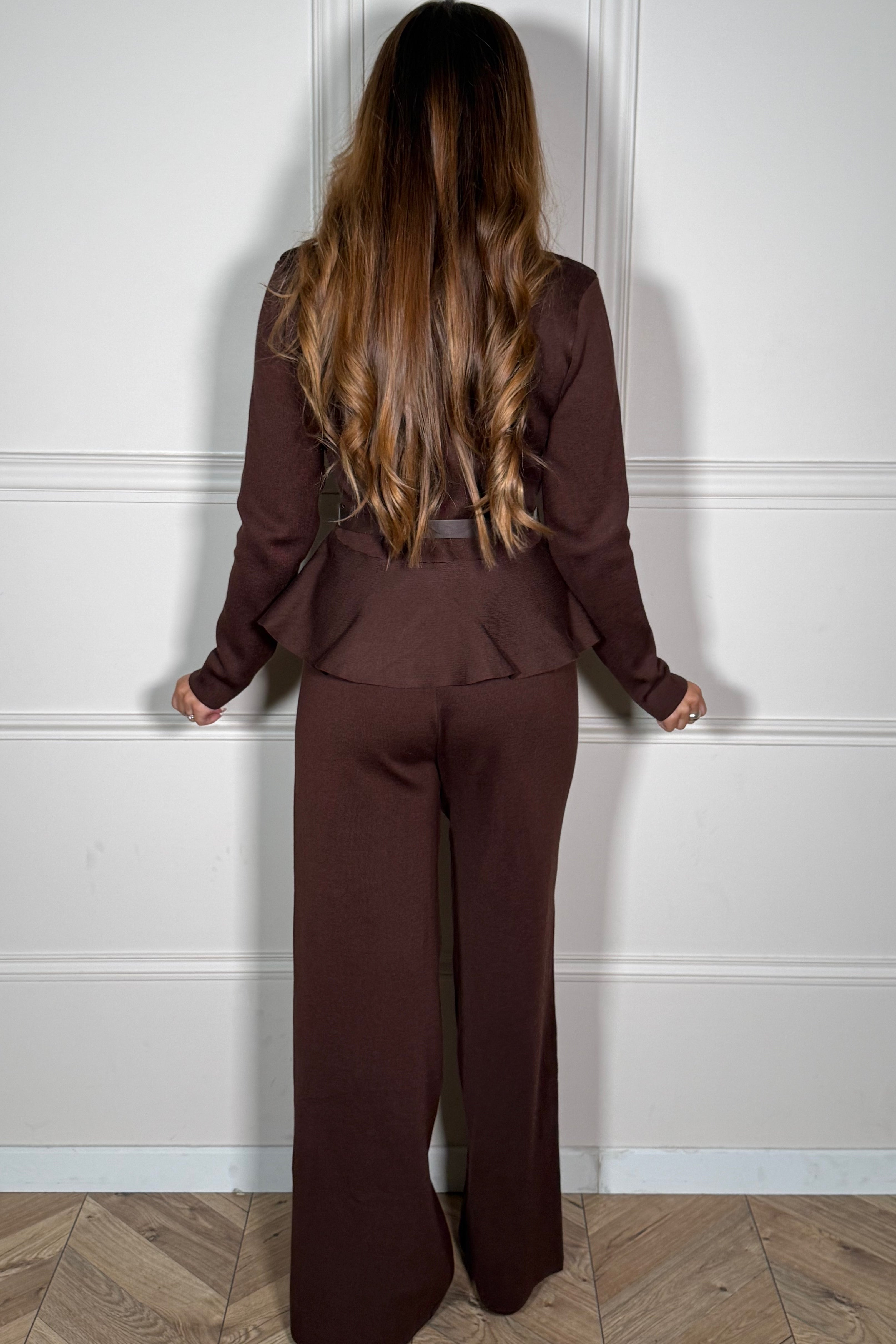 Ensemble Top Péplum Ceinturé et Pantalon - Coordonné Chic