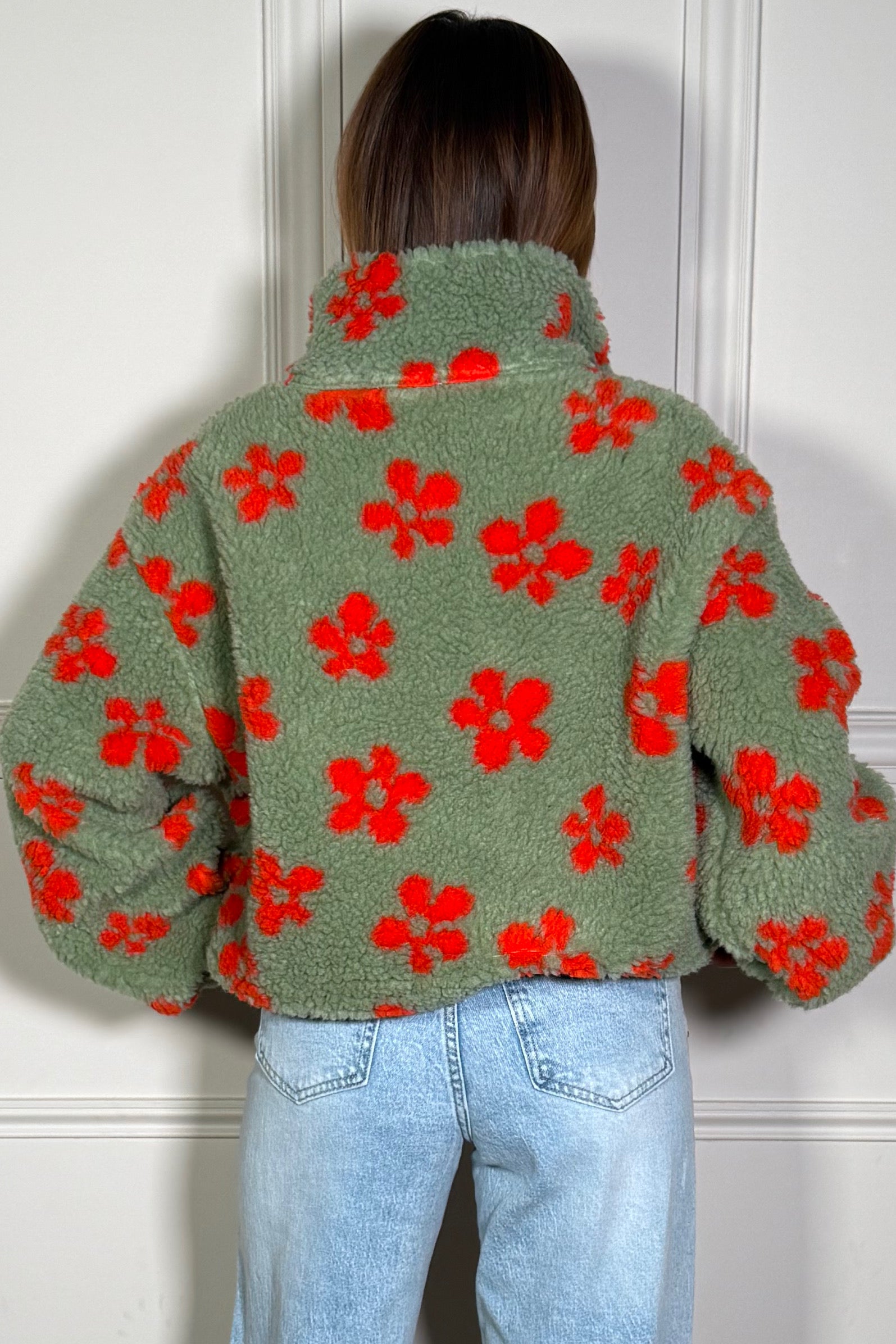 Sweat Polaire Fleurs Femme - Pull Doux Confortable Motif Floral