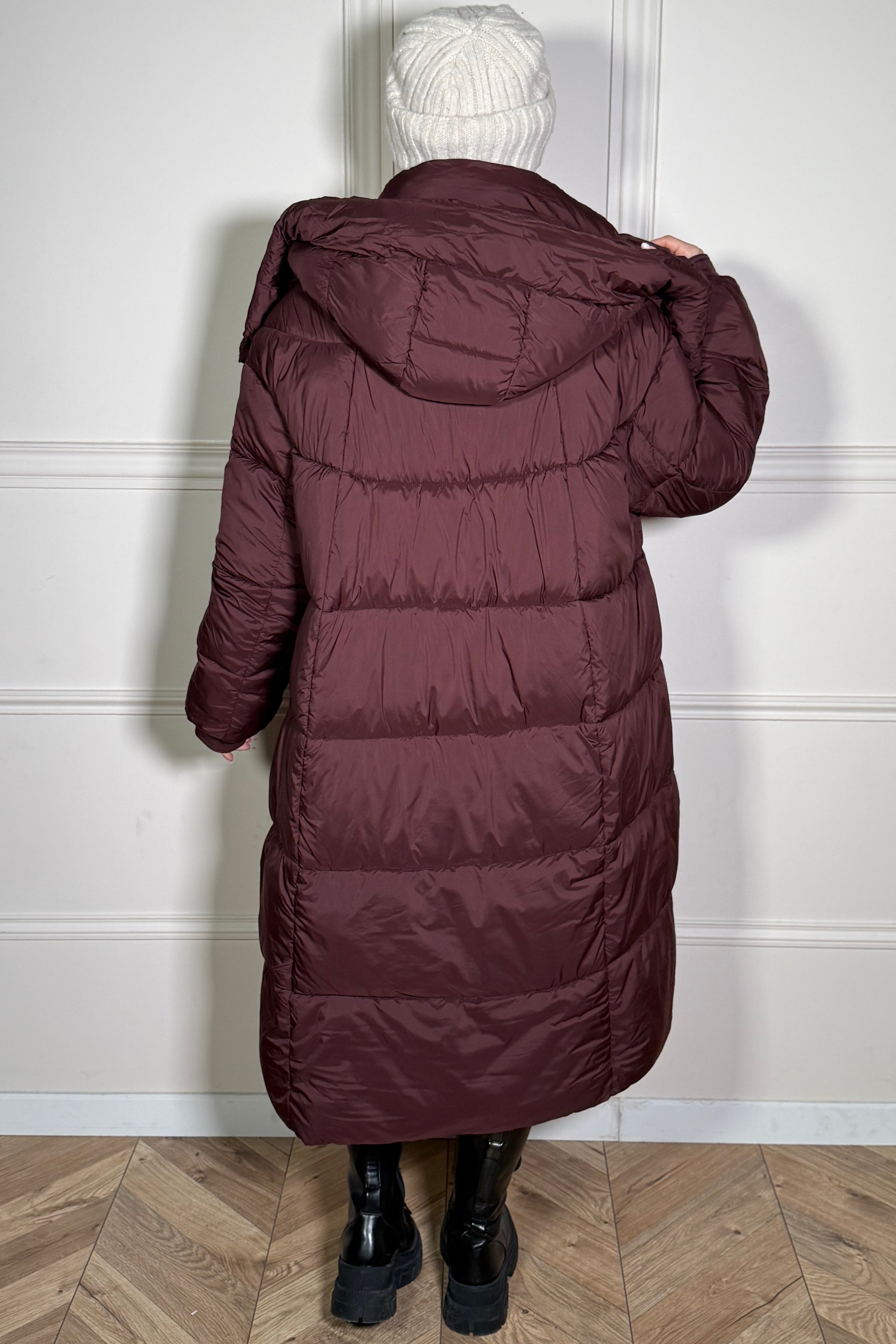 Doudoune Longue Capuche Femme - Manteau Hiver Chaud Matelassé