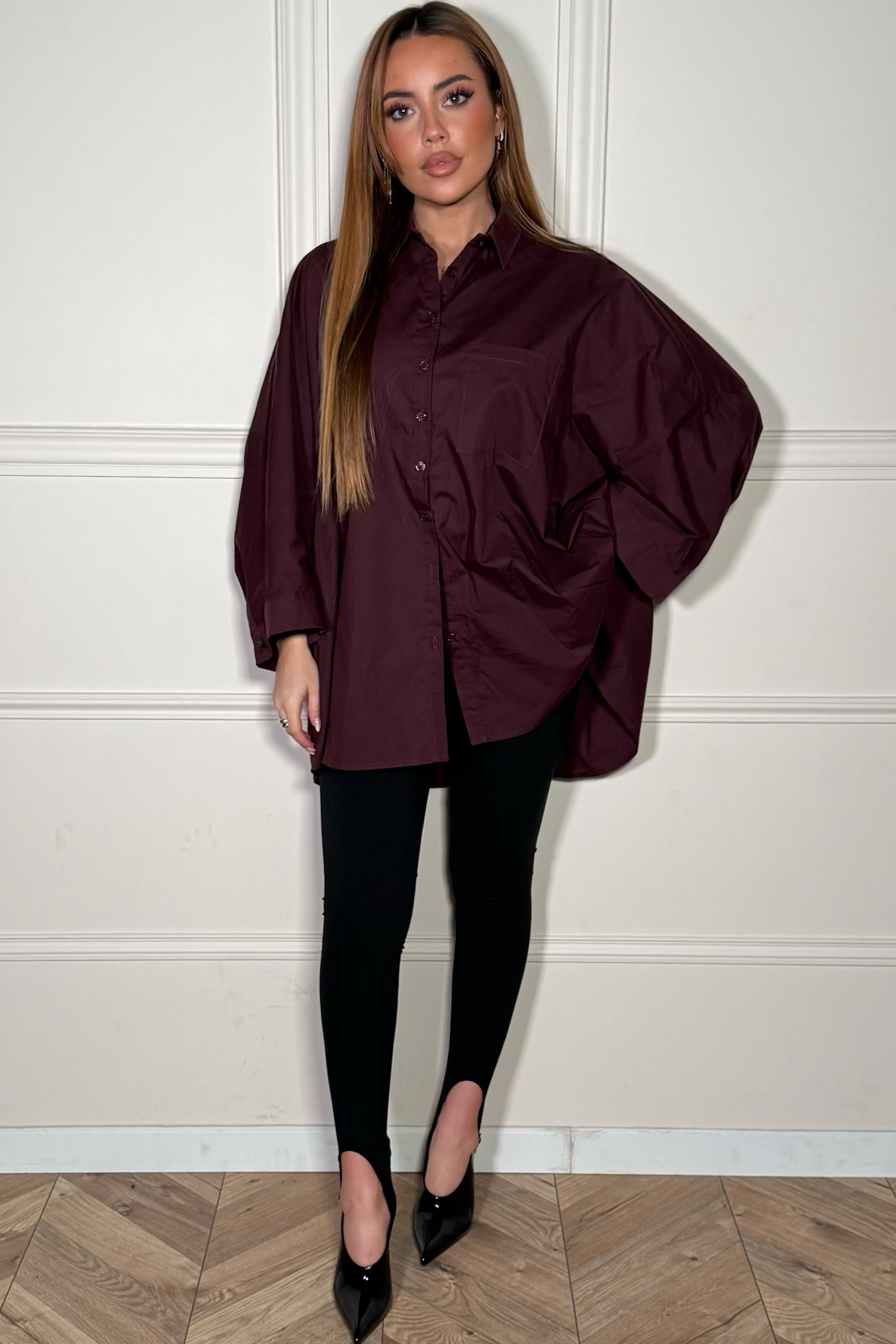 Chemise Oversize Manches Ballon Femme - Blouse Ample Coton