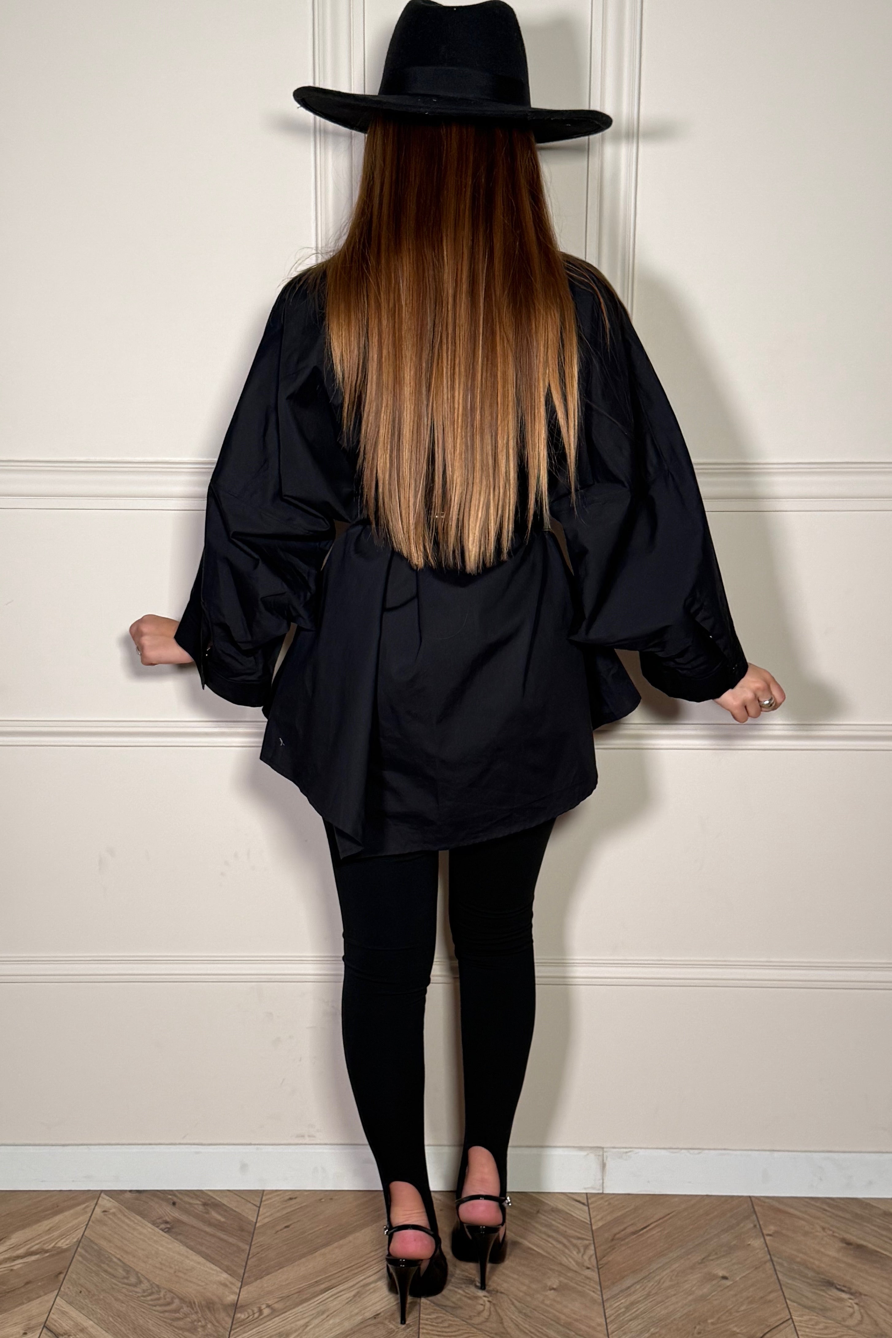 Chemise Oversize Manches Ballon Femme - Blouse Ample Coton