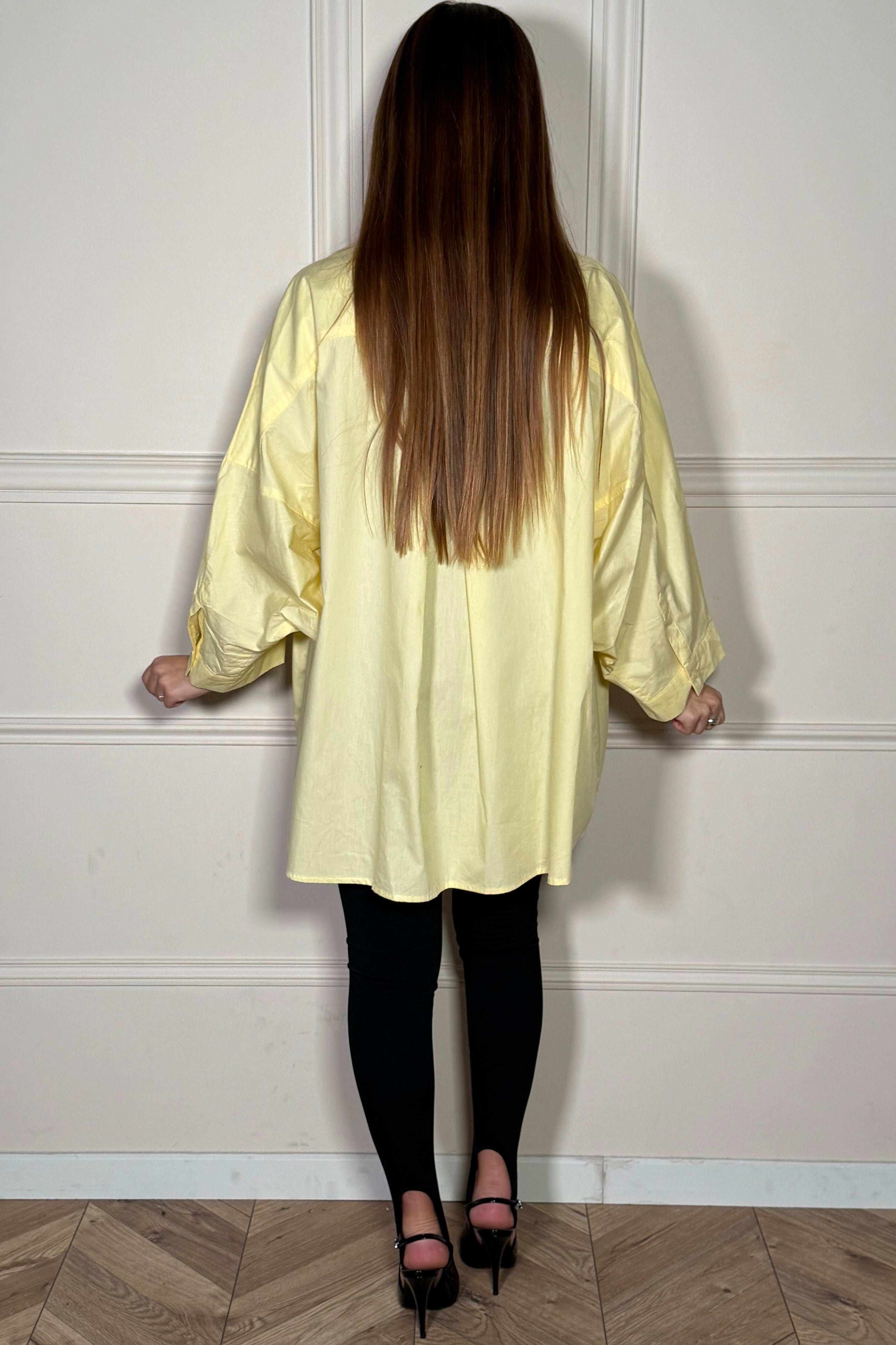 Chemise Oversize Manches Ballon Femme - Blouse Ample Coton
