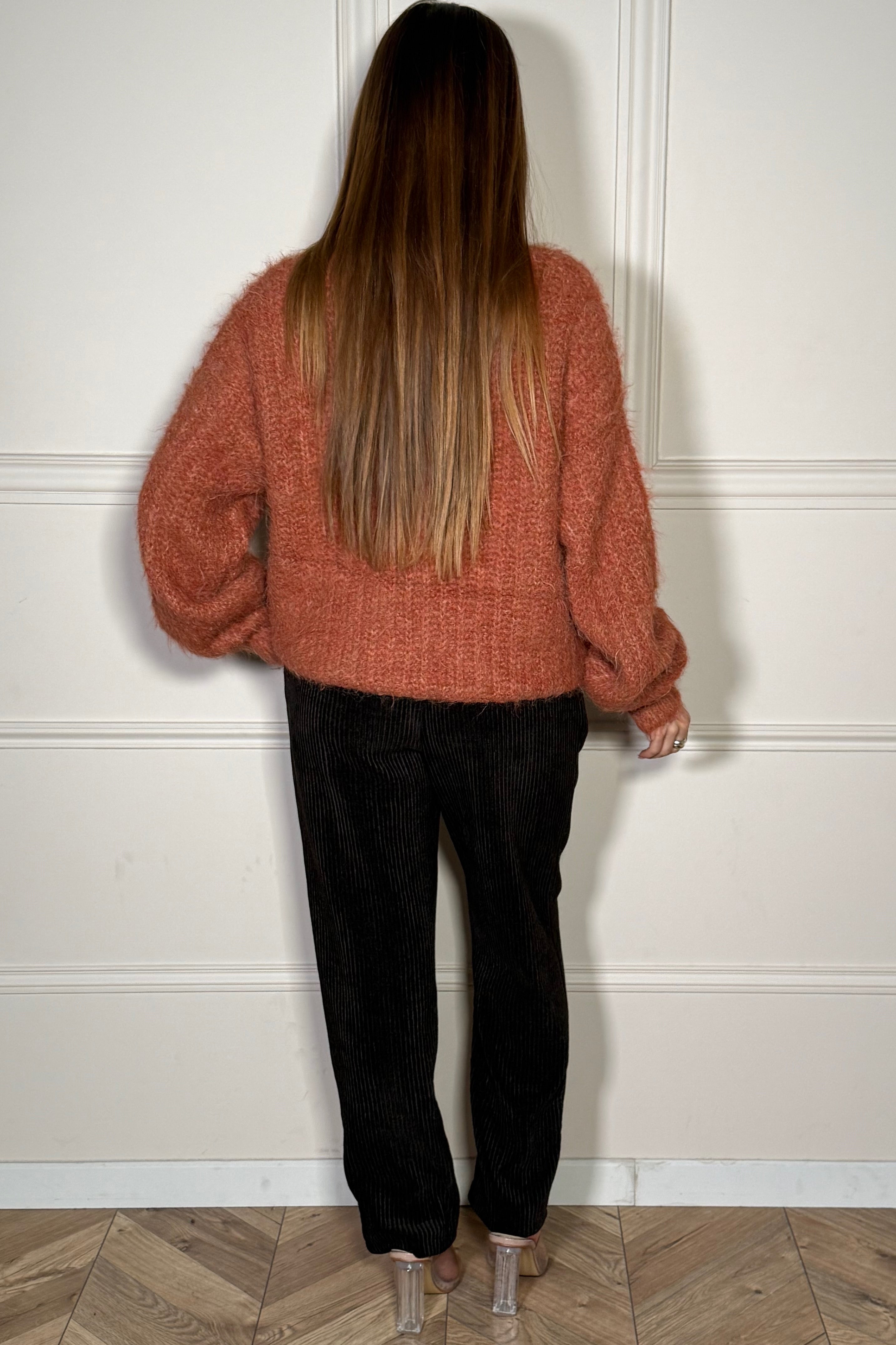 Pantalon Velours Côtelé avec Ceinture Femme - Chic Texturé