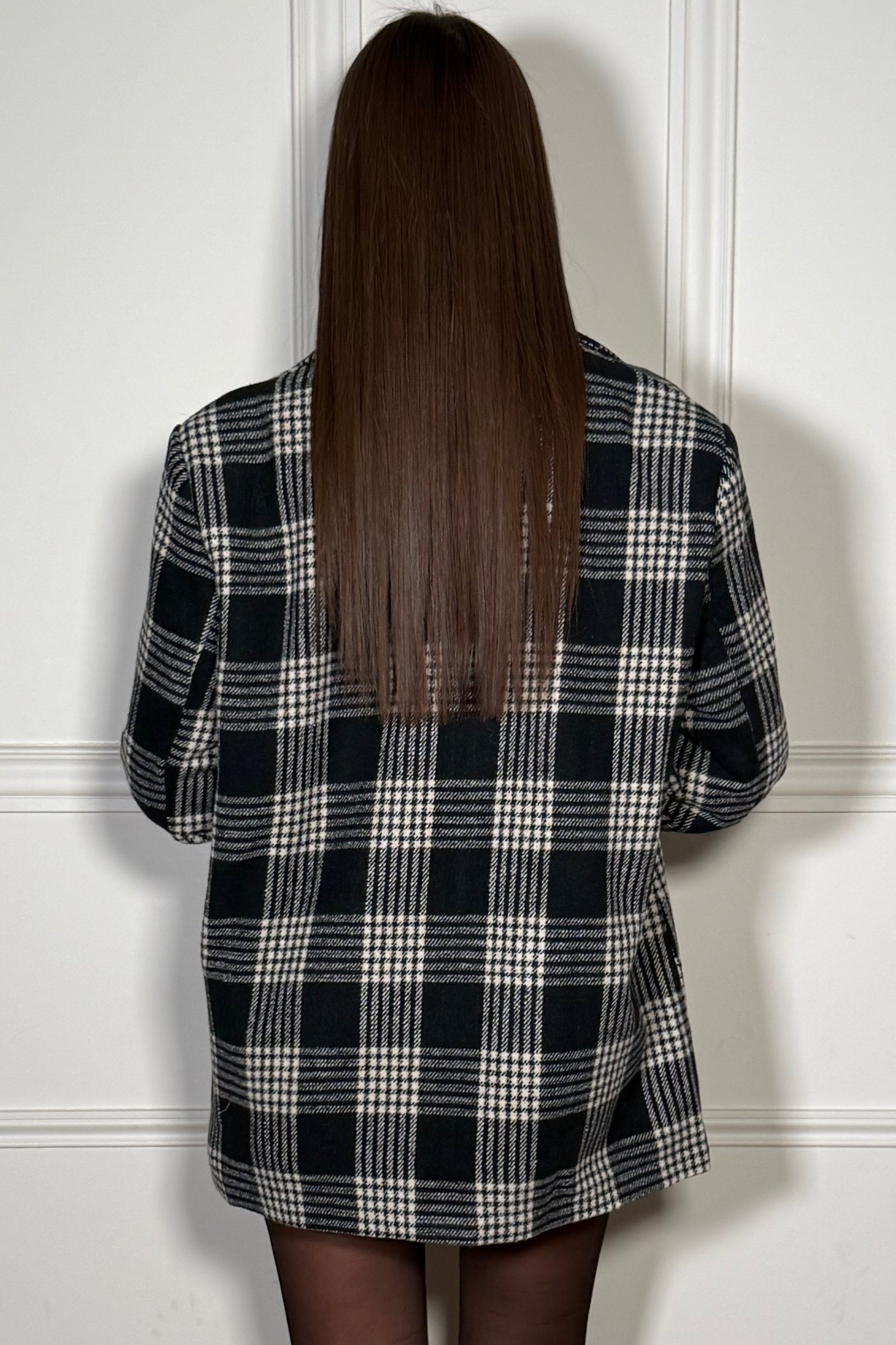 Blazer Oversize à Carreaux Femme