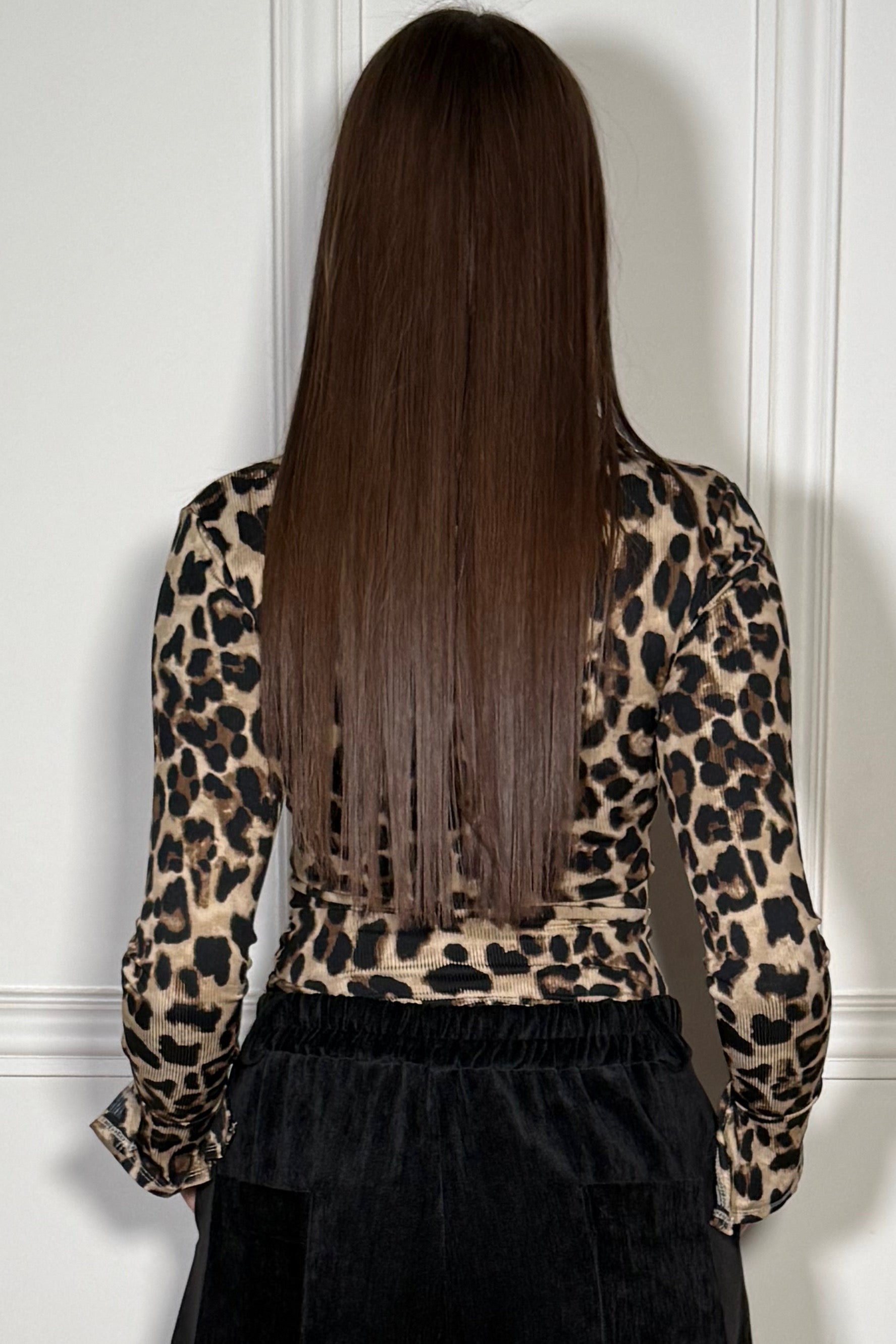 Top Col Polo Imprimé Léopard Femme