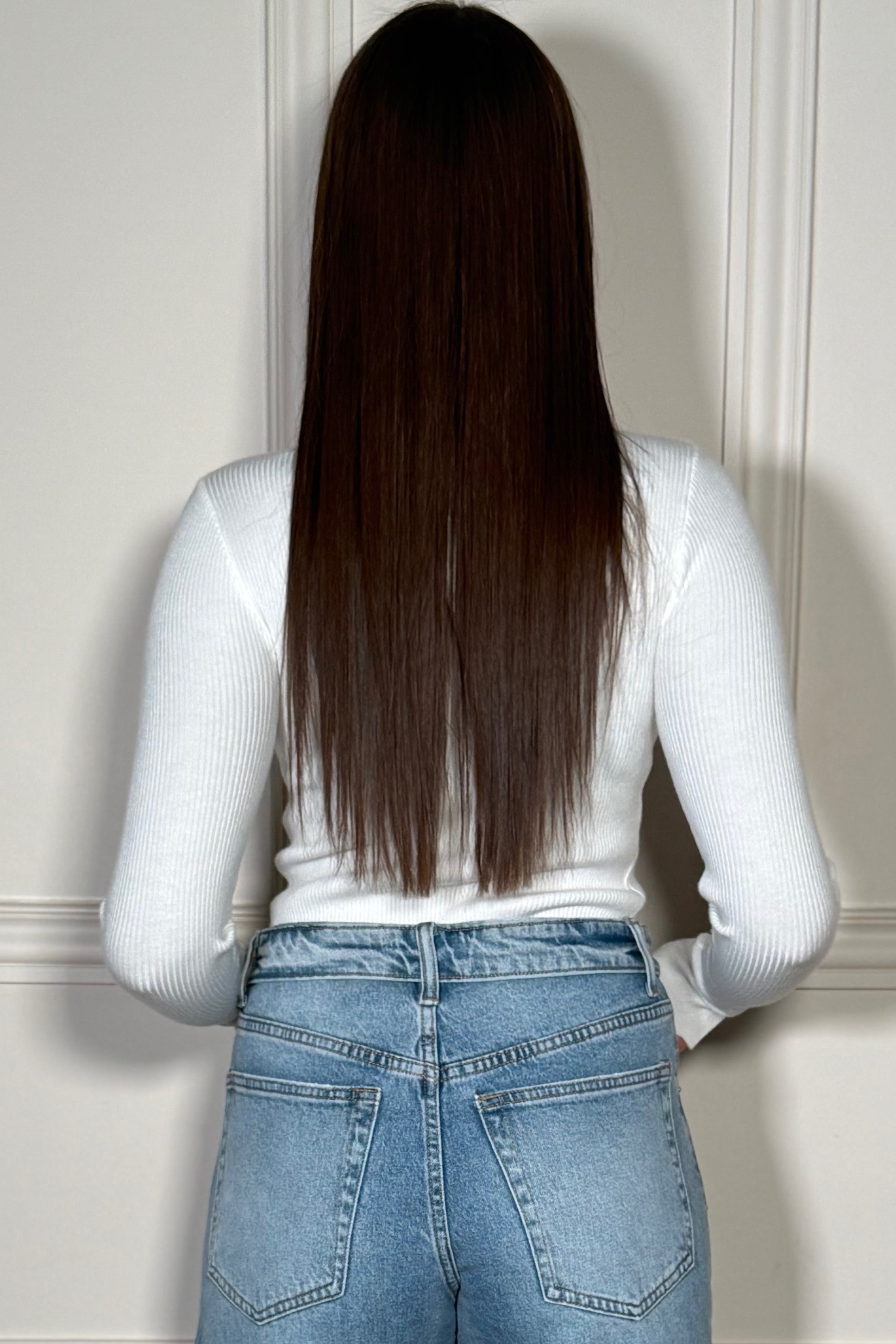 Pull Côtelé Col Rond Manches Boutonné Femme