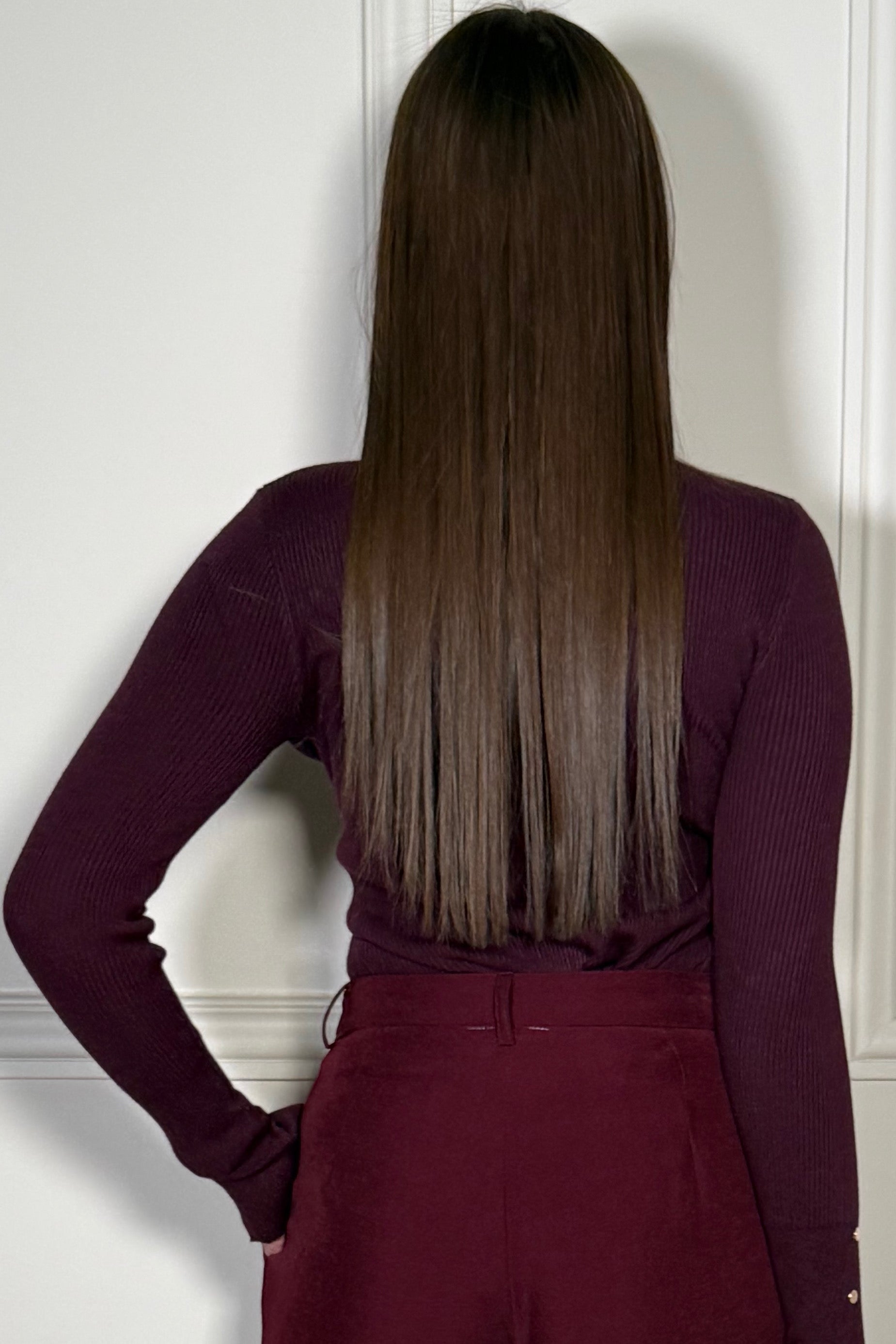 Pull Côtelé Col Rond Manches Boutonné Femme