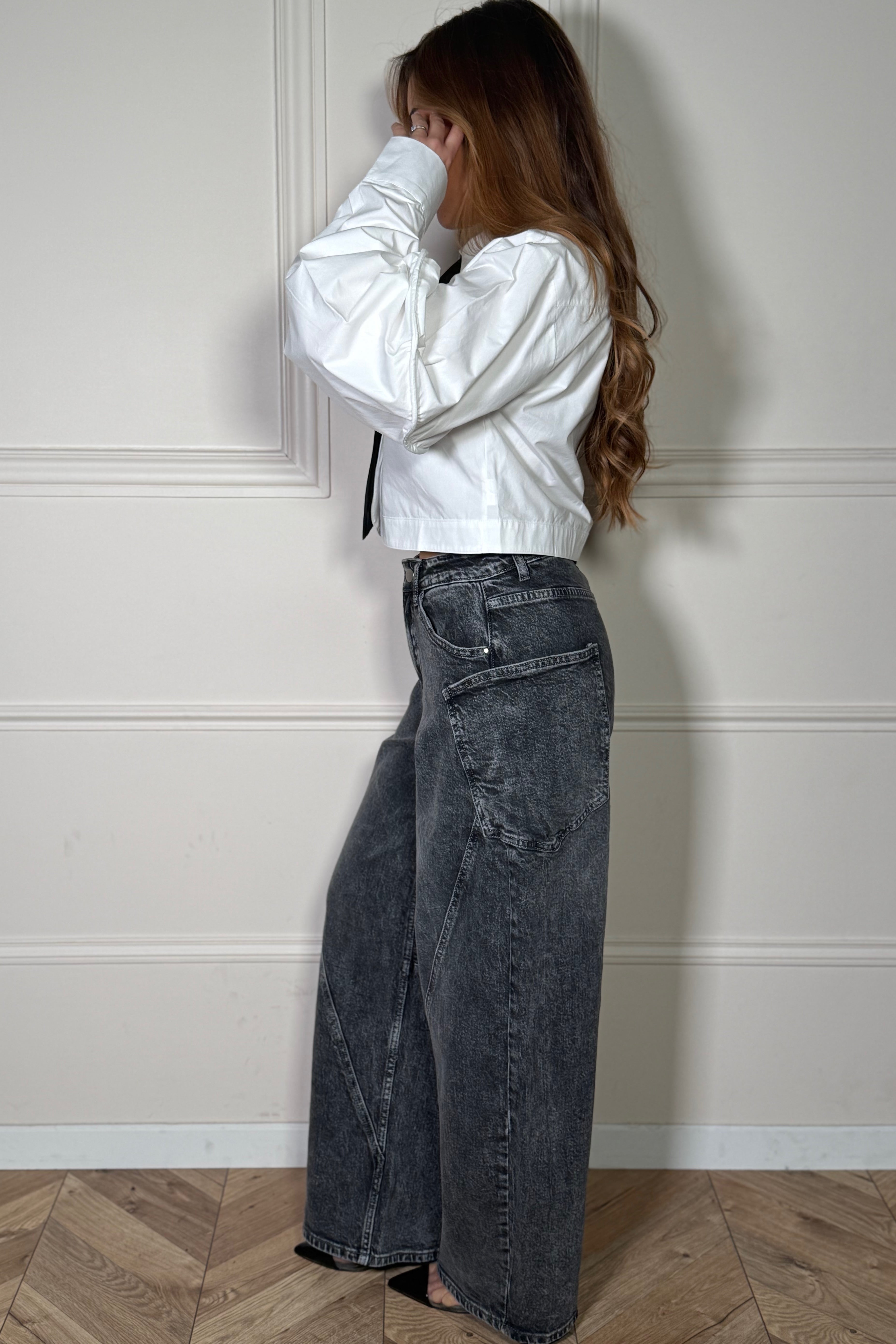 Jeans Barrel Multipoches Femme